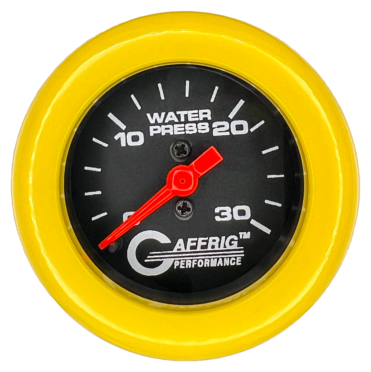 #196022 2 INCH MECHANICAL WATER PRESS. 0-30 PSI BLACK Yellow / Step
