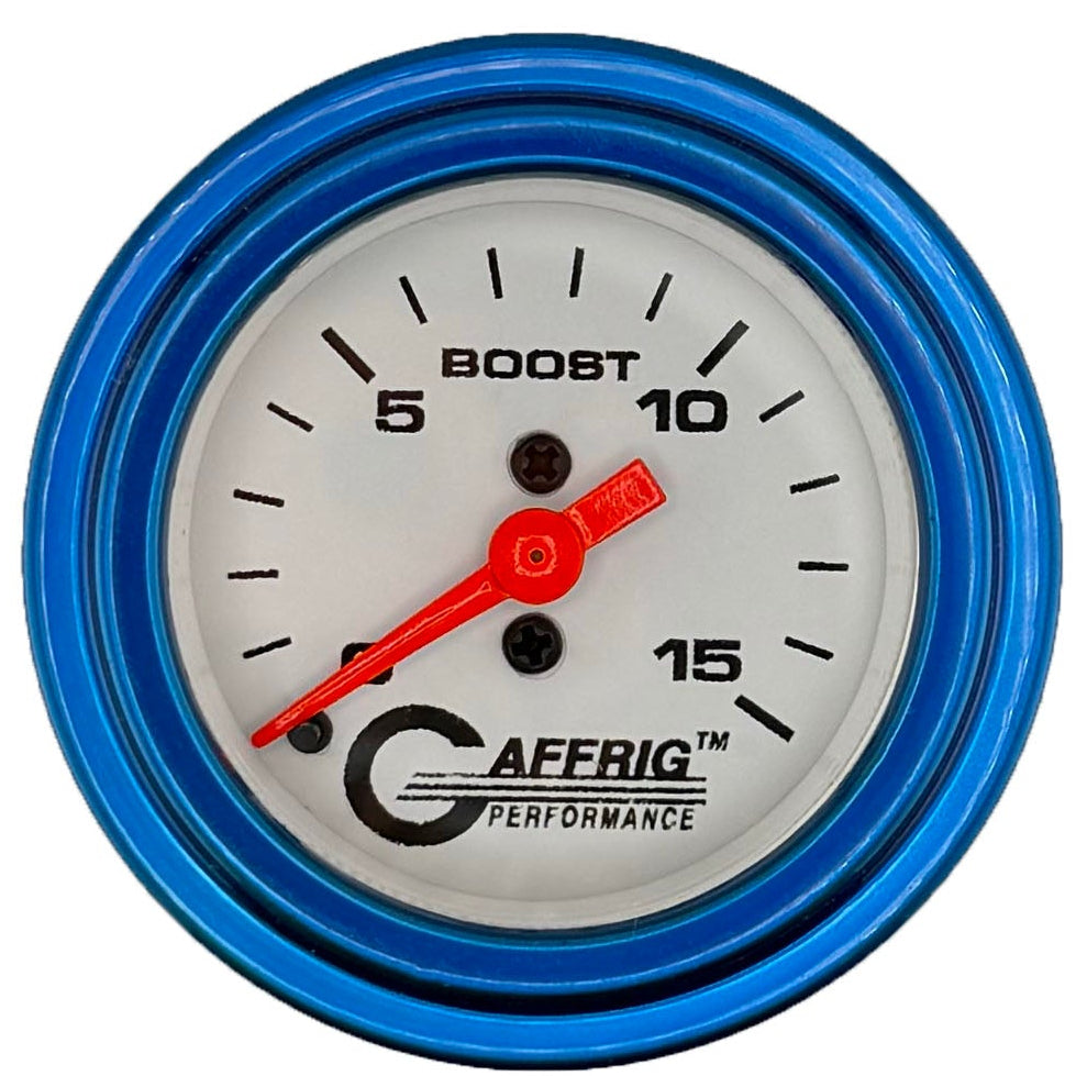 GAFFRIG PART #196500 2 INCH MECHANICAL BOOST MARINE BOAT GAUGE 0-15 PSI WHITE