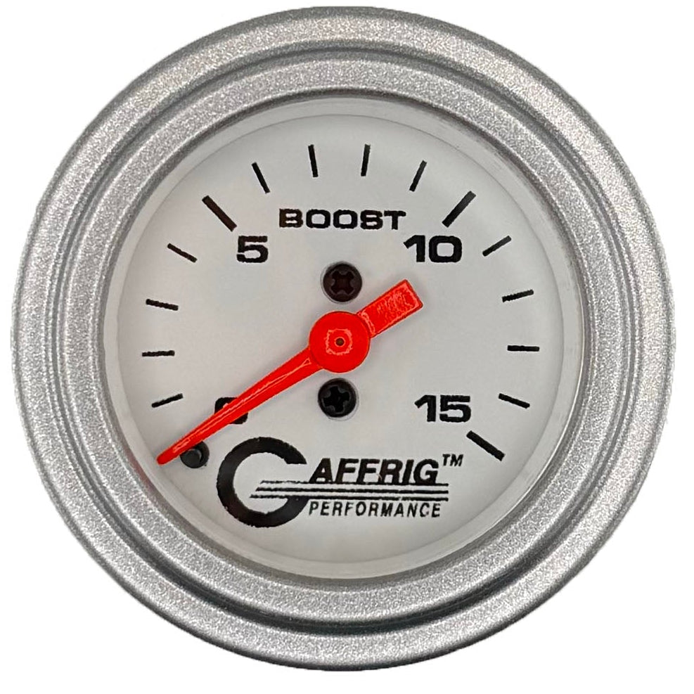 GAFFRIG PART #196500 2 INCH MECHANICAL BOOST MARINE BOAT GAUGE 0-15 PSI WHITE