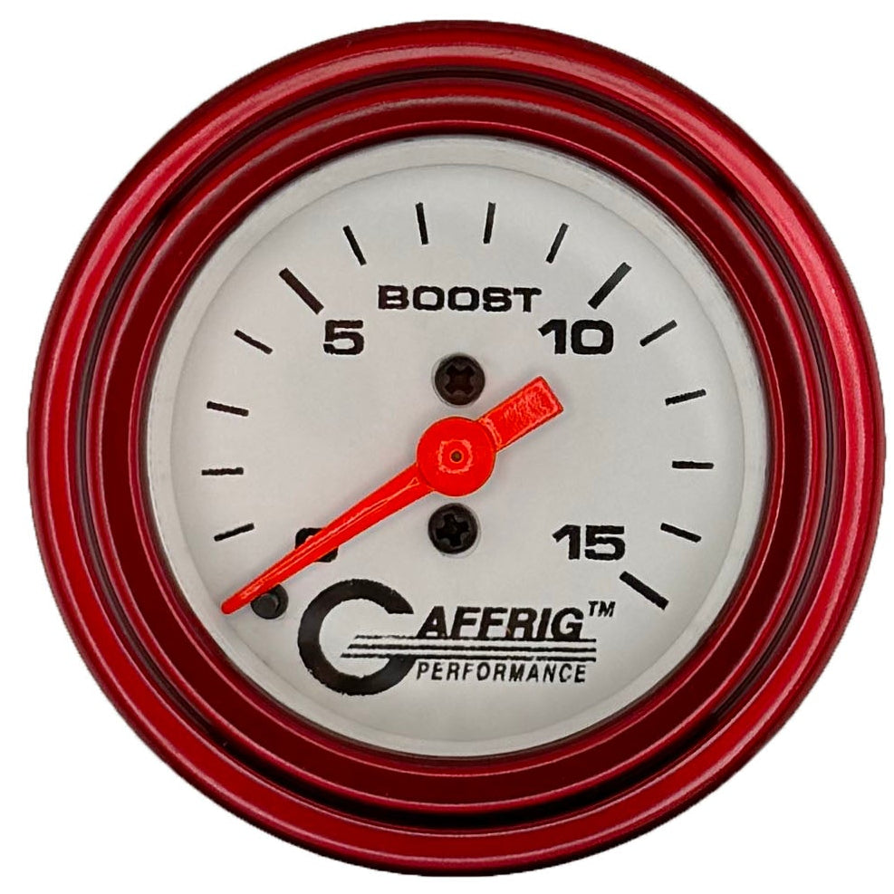 GAFFRIG PART #196500 2 INCH MECHANICAL BOOST MARINE BOAT GAUGE 0-15 PSI WHITE