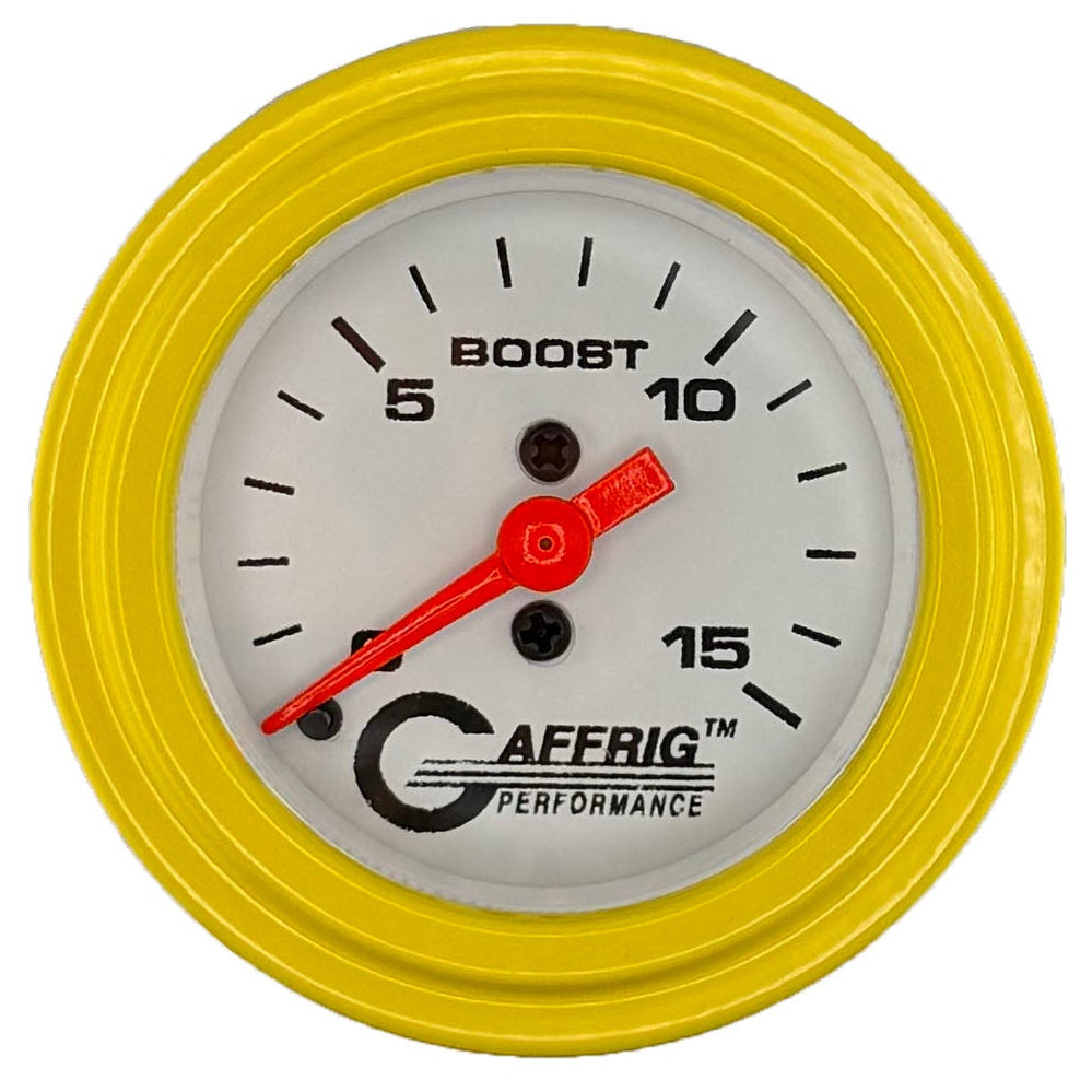 GAFFRIG PART #196500 2 INCH MECHANICAL BOOST MARINE BOAT GAUGE 0-15 PSI WHITE