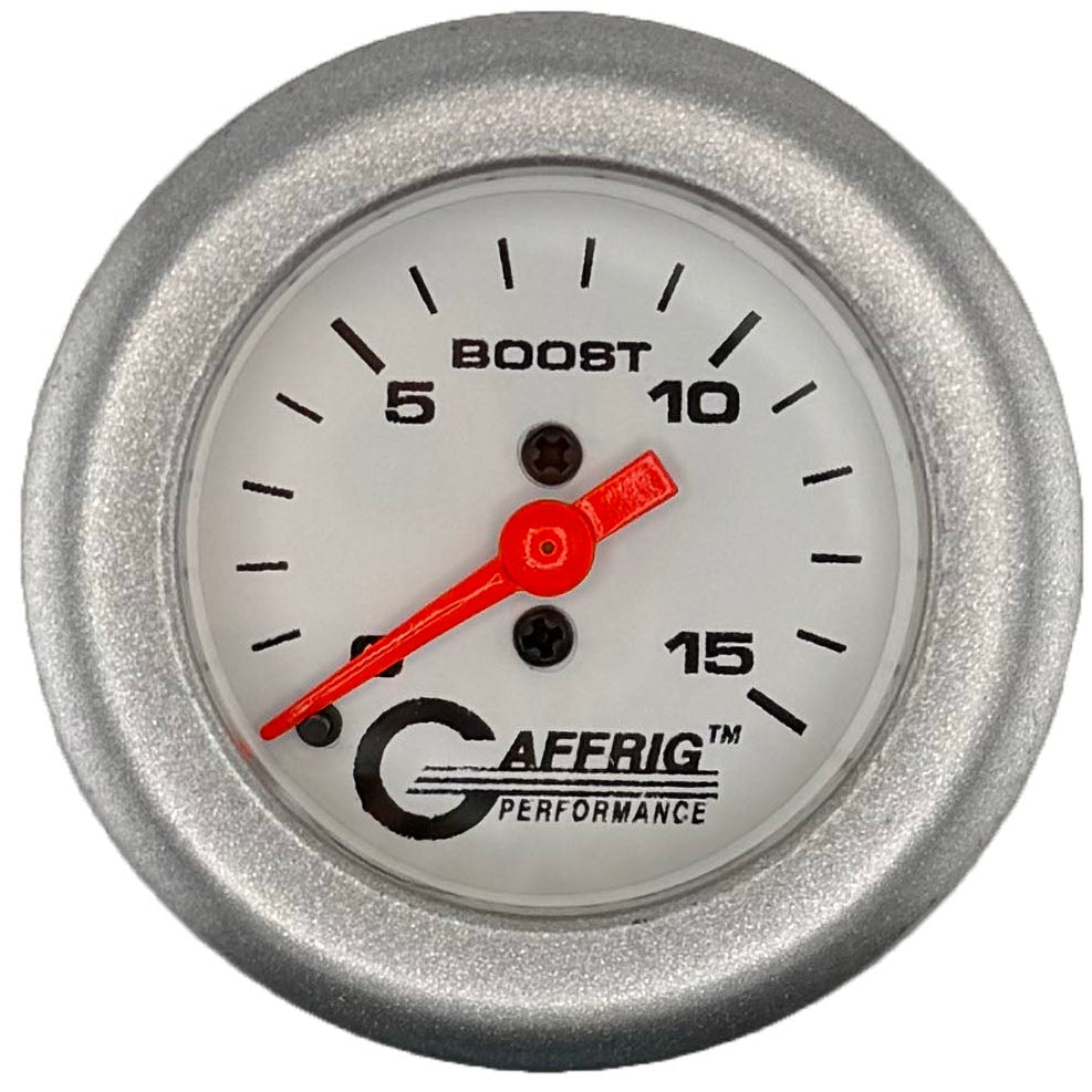 GAFFRIG PART #196500 2 INCH MECHANICAL BOOST MARINE BOAT GAUGE 0-15 PSI WHITE