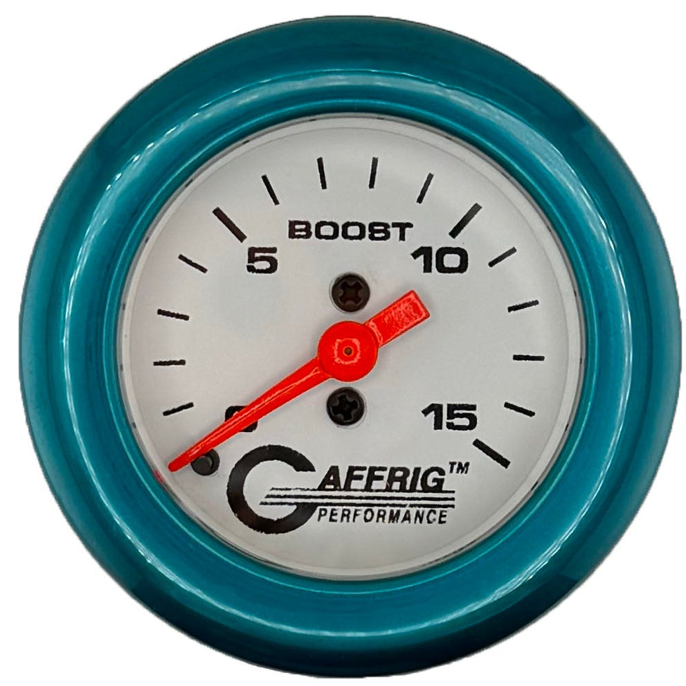 GAFFRIG PART #196500 2 INCH MECHANICAL BOOST MARINE BOAT GAUGE 0-15 PSI WHITE