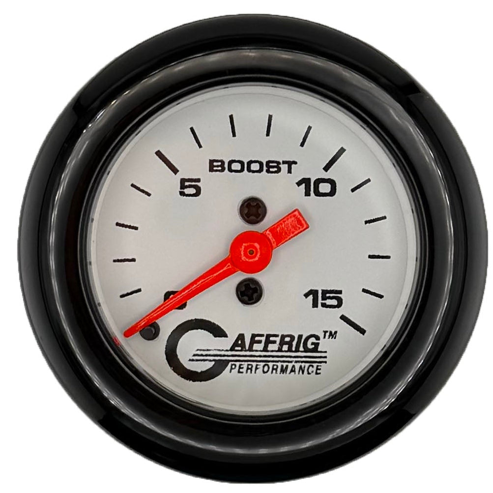 GAFFRIG PART #196500 2 INCH MECHANICAL BOOST MARINE BOAT GAUGE 0-15 PSI WHITE
