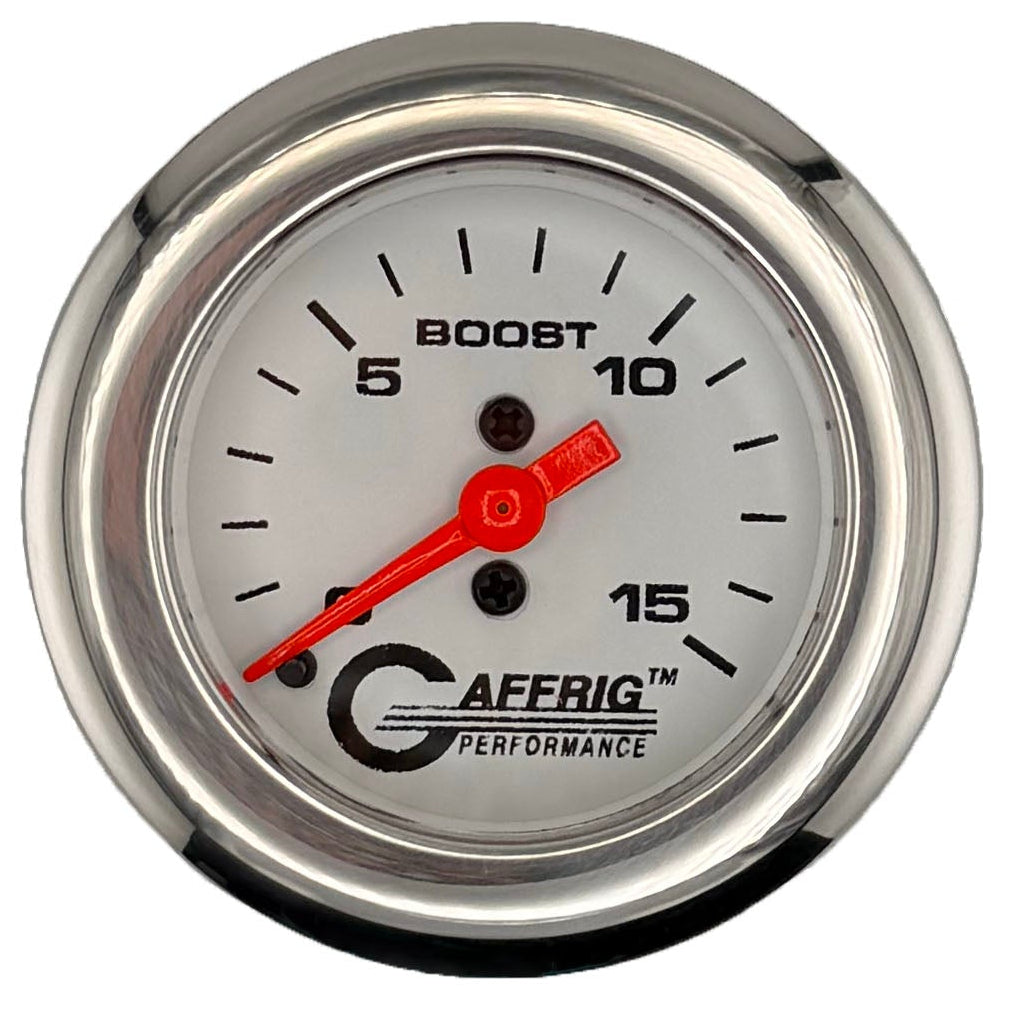 GAFFRIG PART #196500 2 INCH MECHANICAL BOOST MARINE BOAT GAUGE 0-15 PSI WHITE