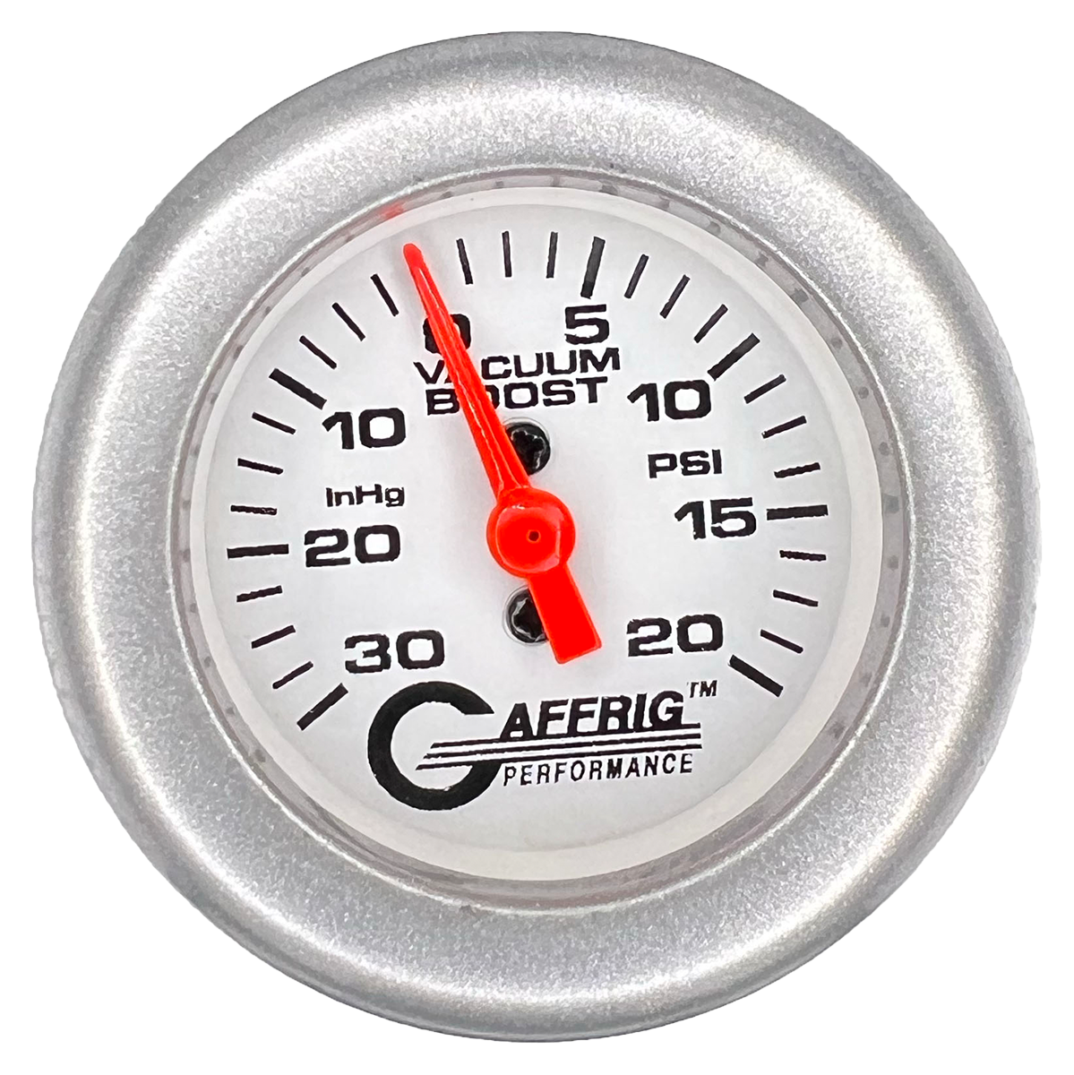 #196518 2 INCH MECHANICAL VACUUM 0-30HG/BOOST 0-20 PSI- WHITE Platinum / Step