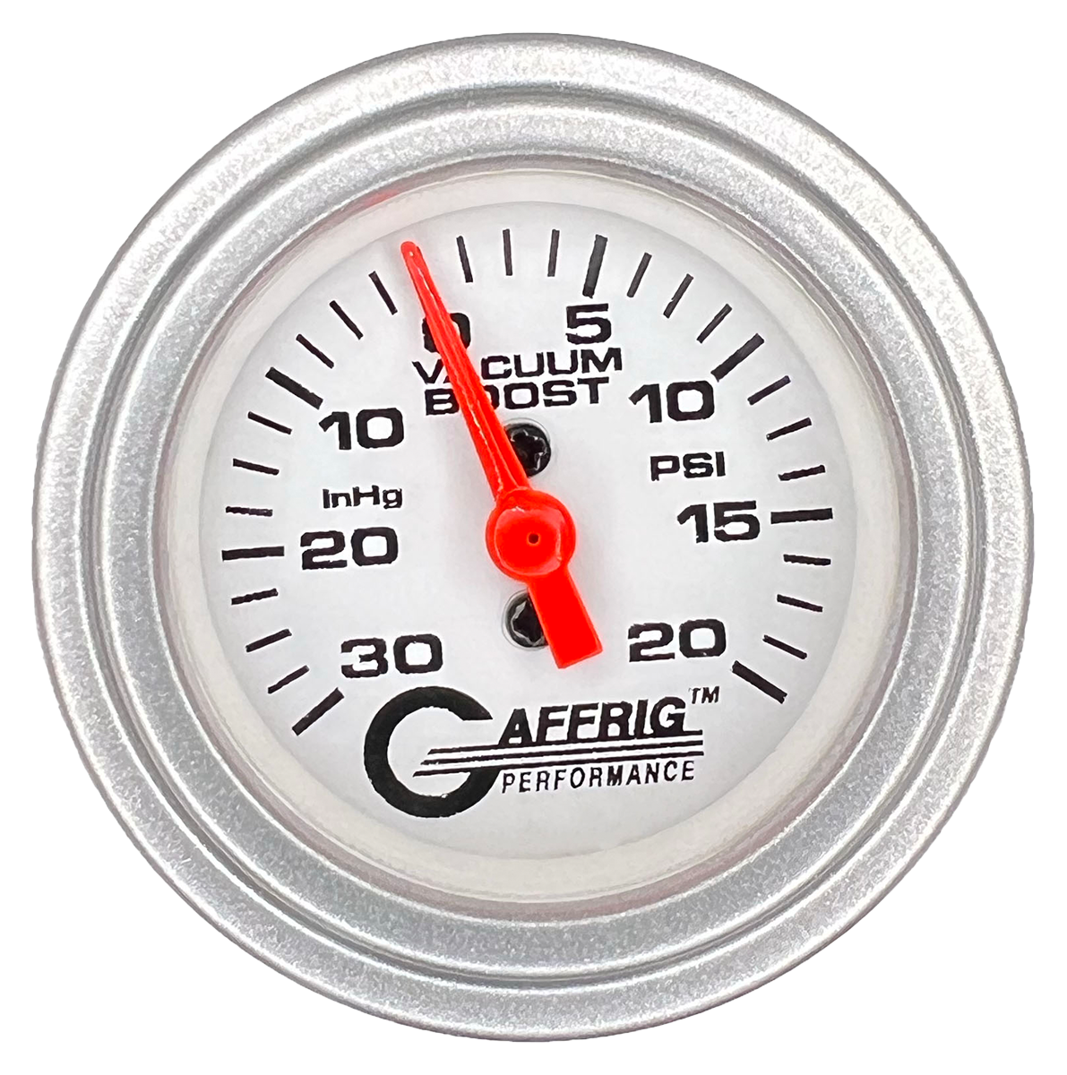 #196518 2 INCH MECHANICAL VACUUM 0-30HG/BOOST 0-20 PSI- WHITE Platinum / Step