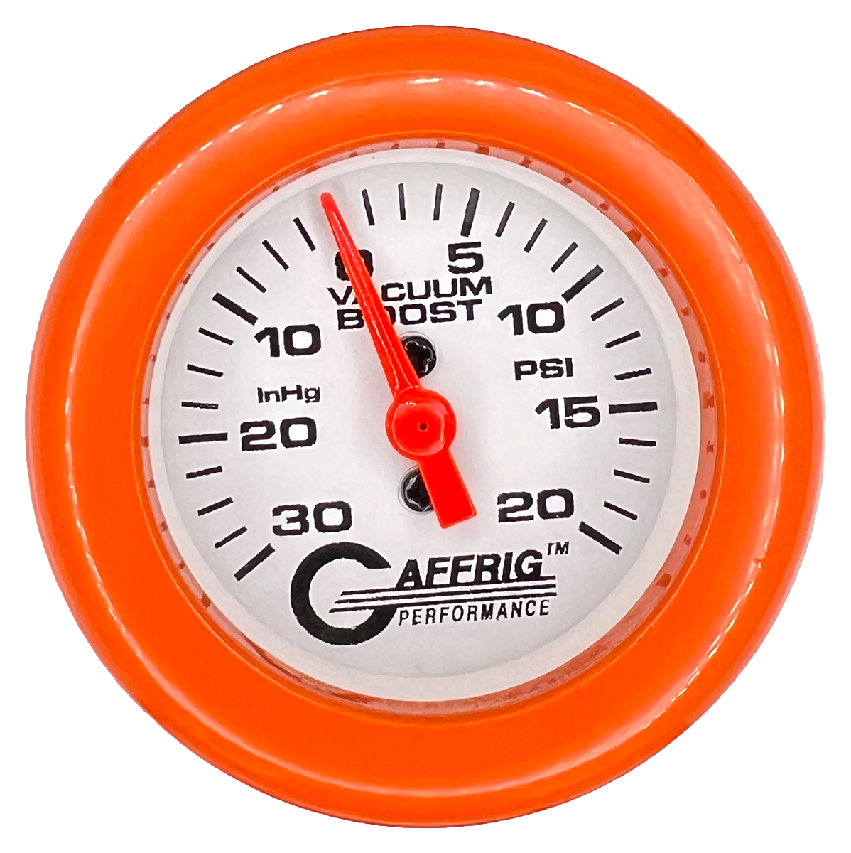 #196518 2 INCH MECHANICAL VACUUM 0-30HG/BOOST 0-20 PSI- WHITE Orange / Step