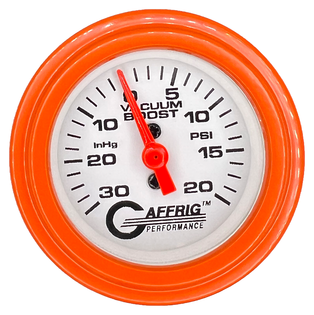 #196518 2 INCH MECHANICAL VACUUM 0-30HG/BOOST 0-20 PSI- WHITE Orange / Step