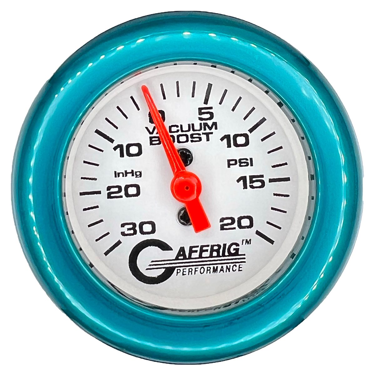 #196518 2 INCH MECHANICAL VACUUM 0-30HG/BOOST 0-20 PSI- WHITE Teal / Step