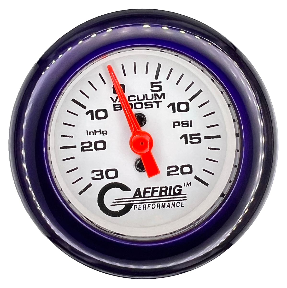 #196518 2 INCH MECHANICAL VACUUM 0-30HG/BOOST 0-20 PSI- WHITE Purple / Step