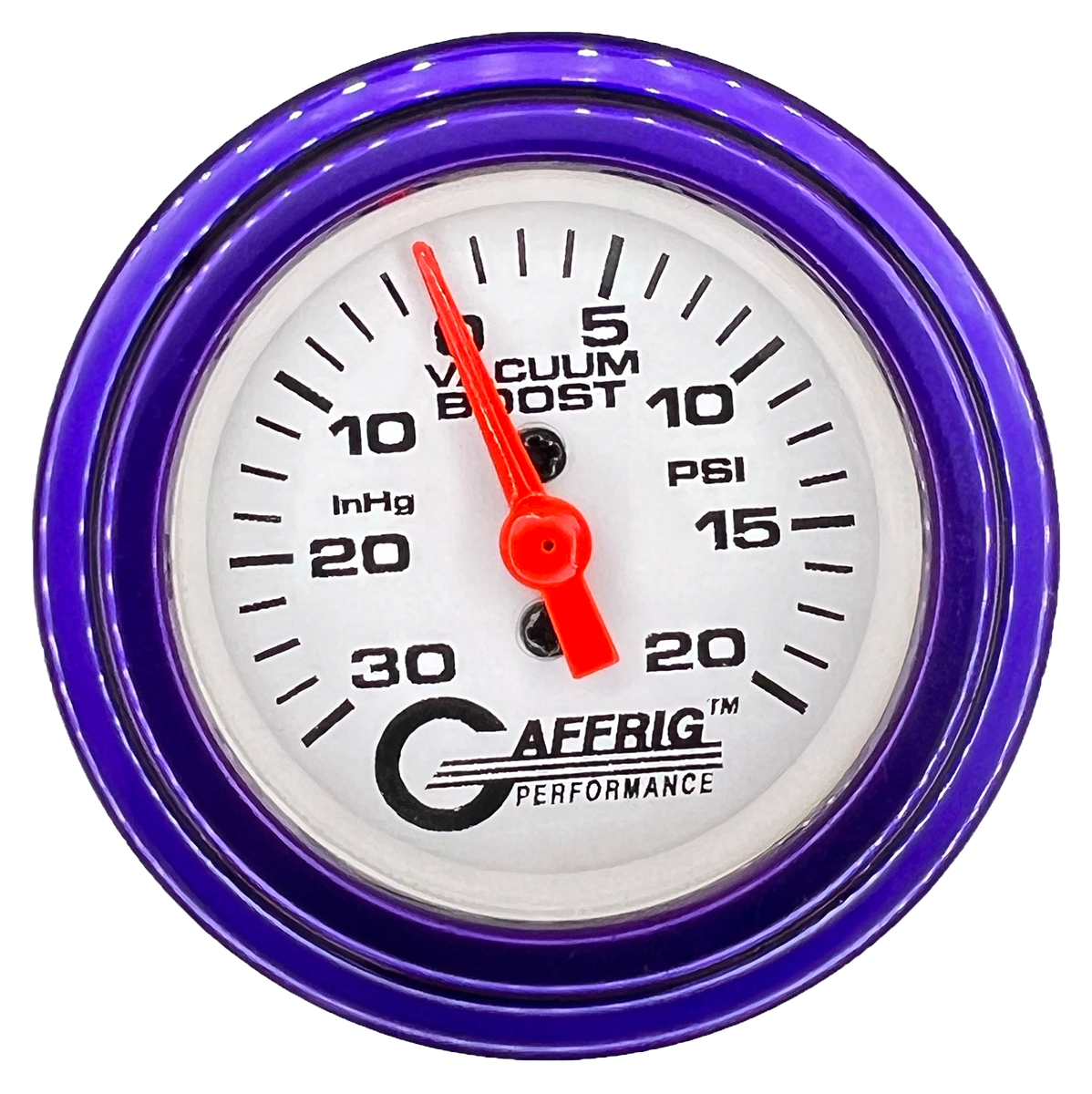 #196518 2 INCH MECHANICAL VACUUM 0-30HG/BOOST 0-20 PSI- WHITE Purple / Step