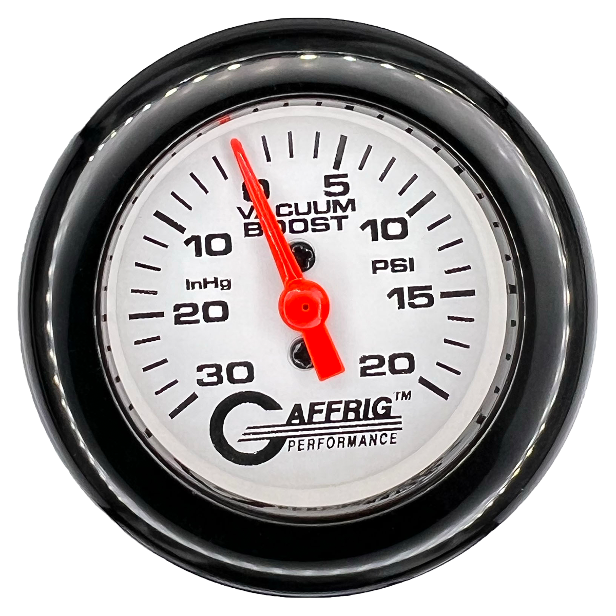 #196518 2 INCH MECHANICAL VACUUM 0-30HG/BOOST 0-20 PSI- WHITE Black / Step