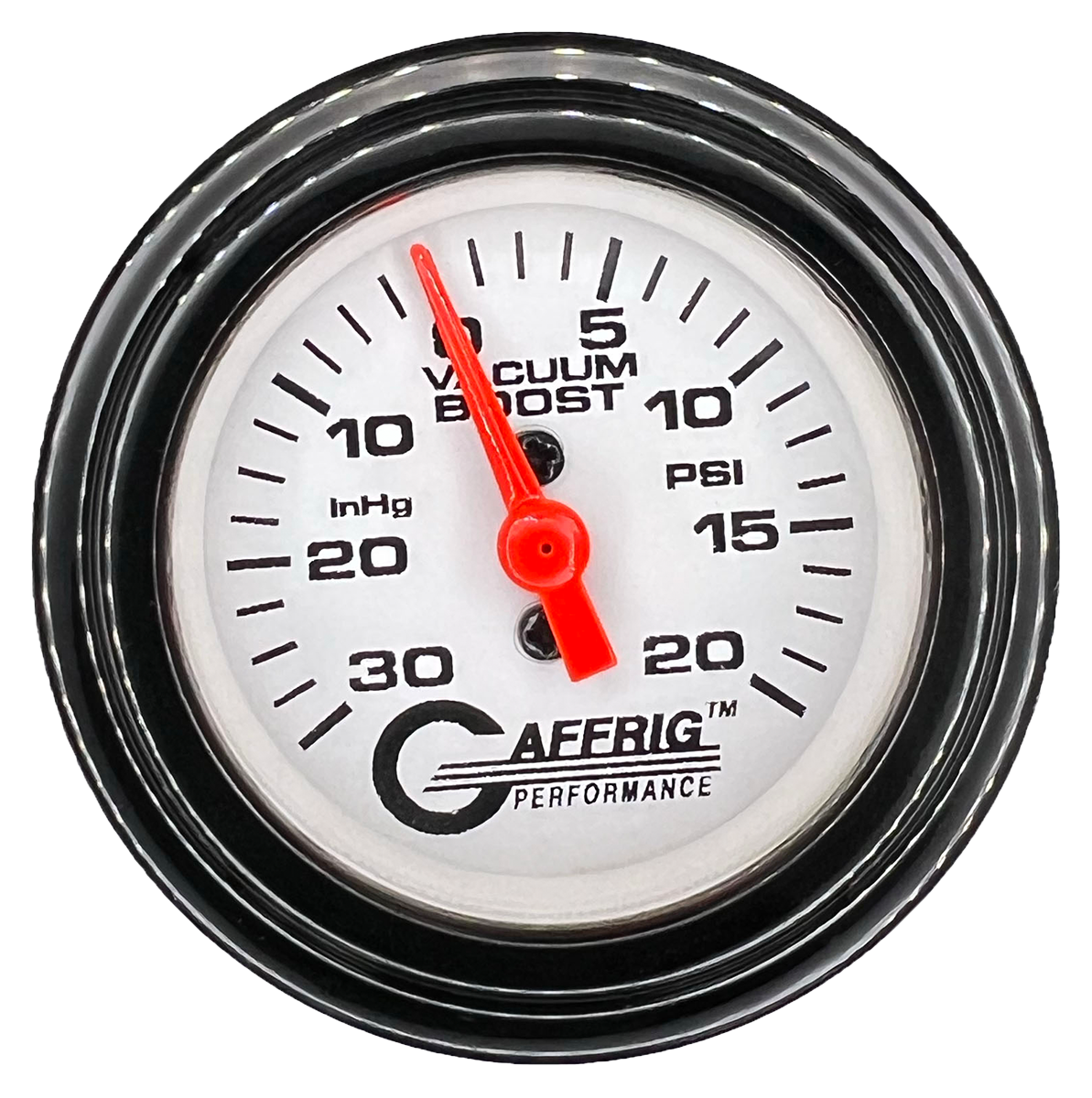 #196518 2 INCH MECHANICAL VACUUM 0-30HG/BOOST 0-20 PSI- WHITE Black / Step