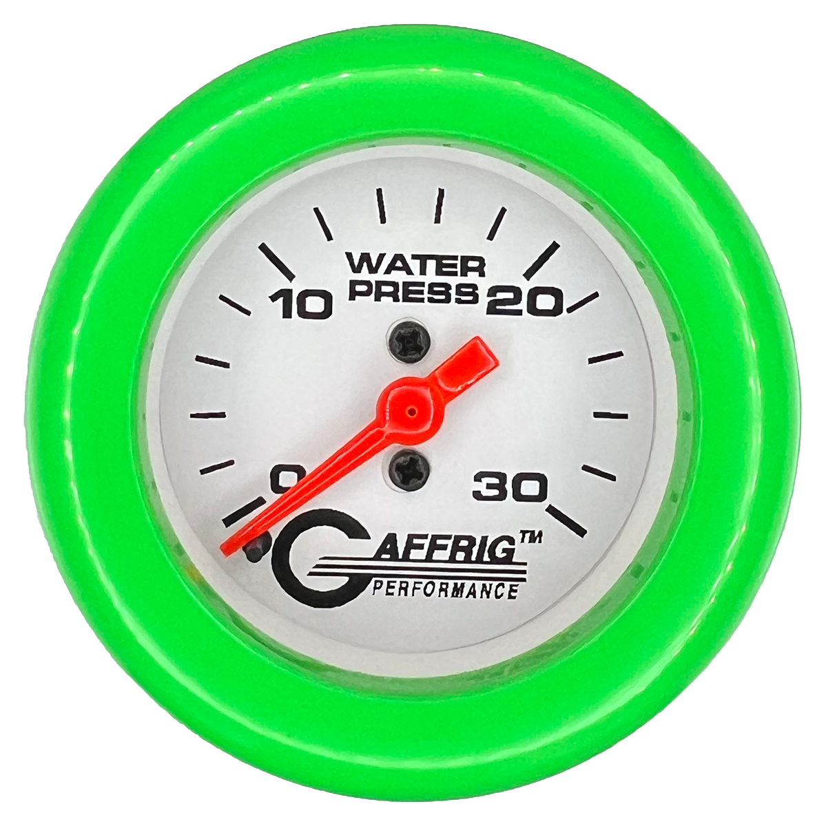 #196522 2 INCH MECHANICAL WATER PRESS. 0-30 PSI WHITE Lime Green / Step