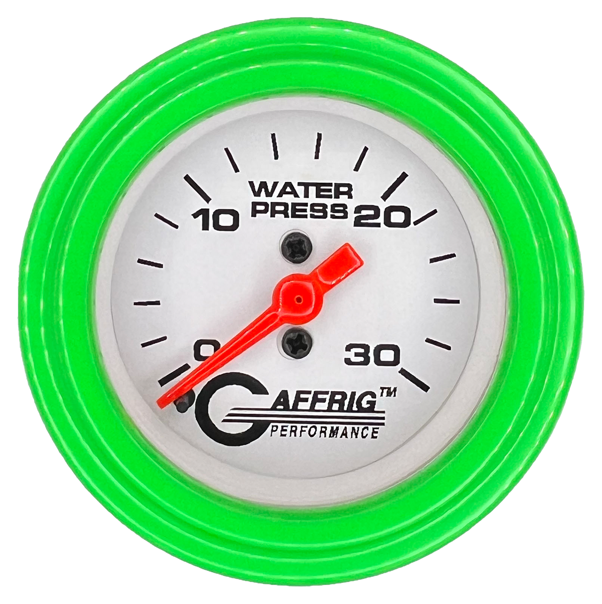 #196522 2 INCH MECHANICAL WATER PRESS. 0-30 PSI WHITE Lime Green / Step