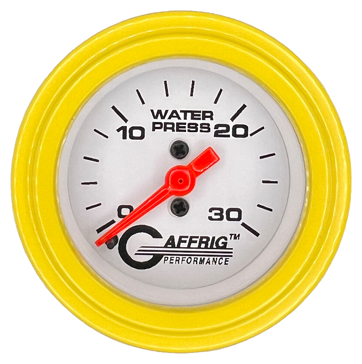 #196522 2 INCH MECHANICAL WATER PRESS. 0-30 PSI WHITE Yellow / Step