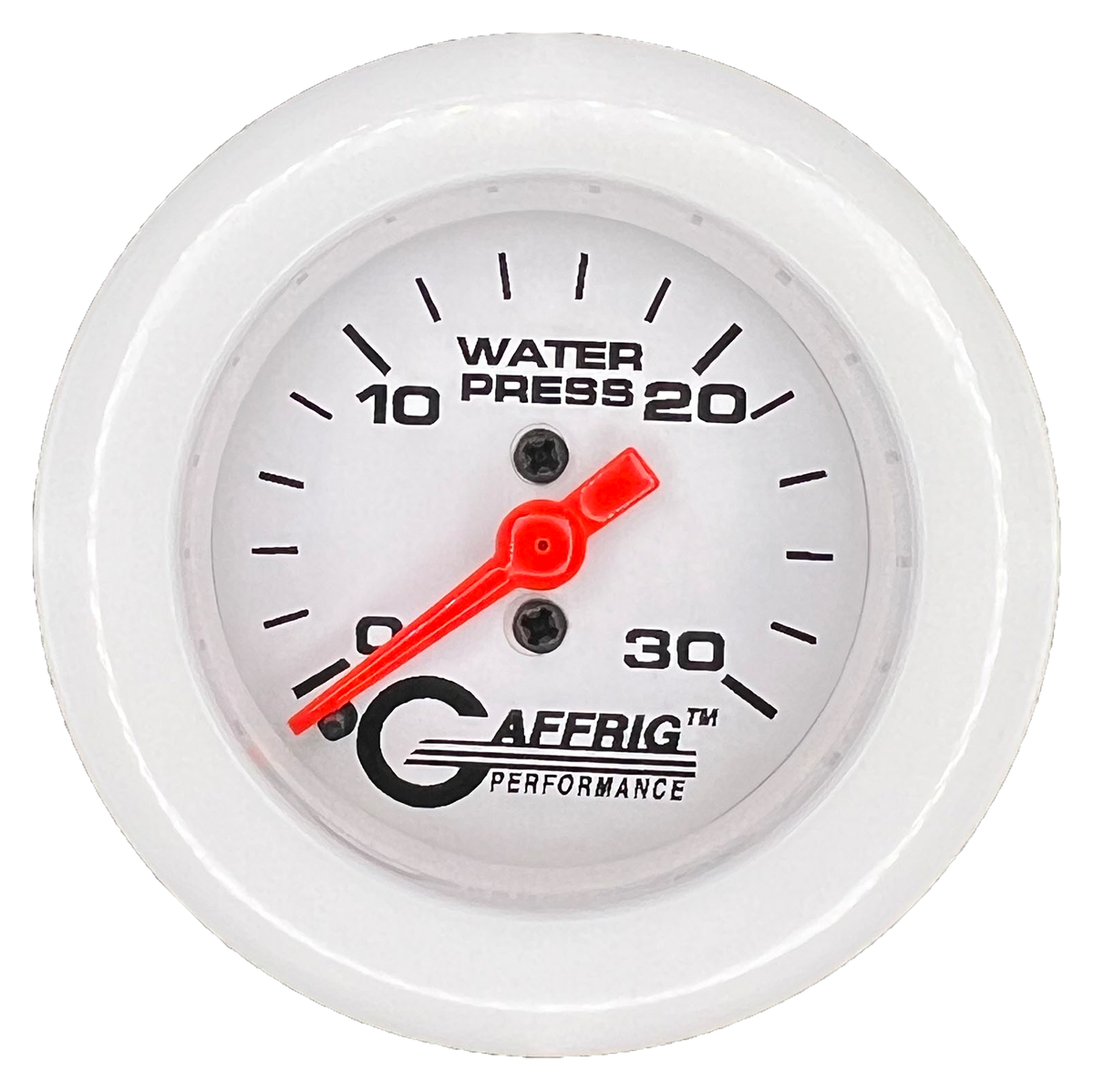 #196522 2 INCH MECHANICAL WATER PRESS. 0-30 PSI WHITE White / Fat