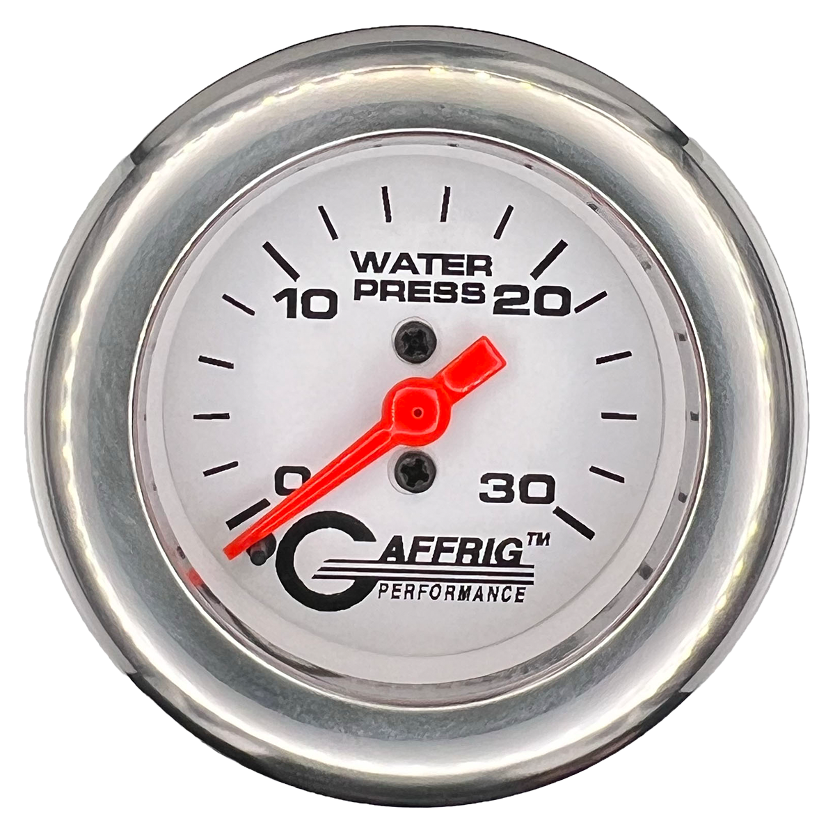 #196522 2 INCH MECHANICAL WATER PRESS. 0-30 PSI WHITE Chrome / Step