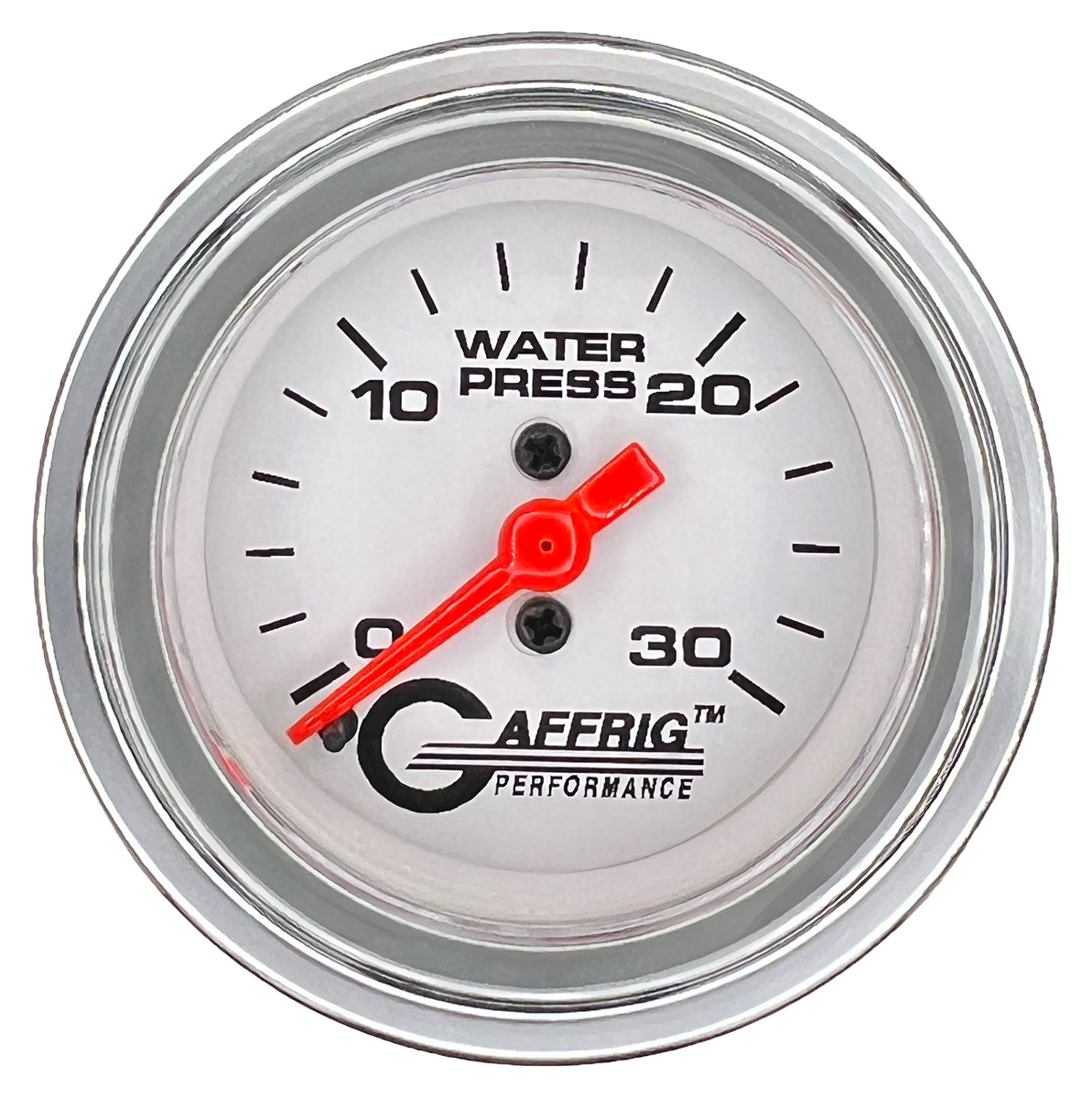 #196522 2 INCH MECHANICAL WATER PRESS. 0-30 PSI WHITE Chrome / Step
