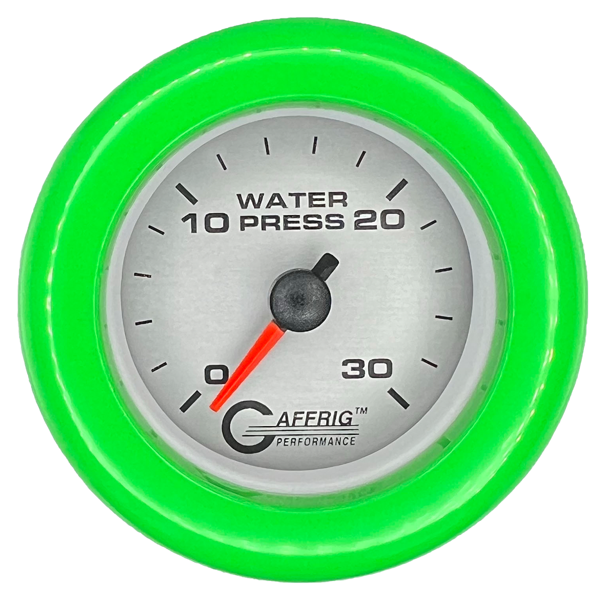 #196822 2 INCH MECHANICAL WATER PRESS. 0-30 PSI PLATINUM Lime Green / Step