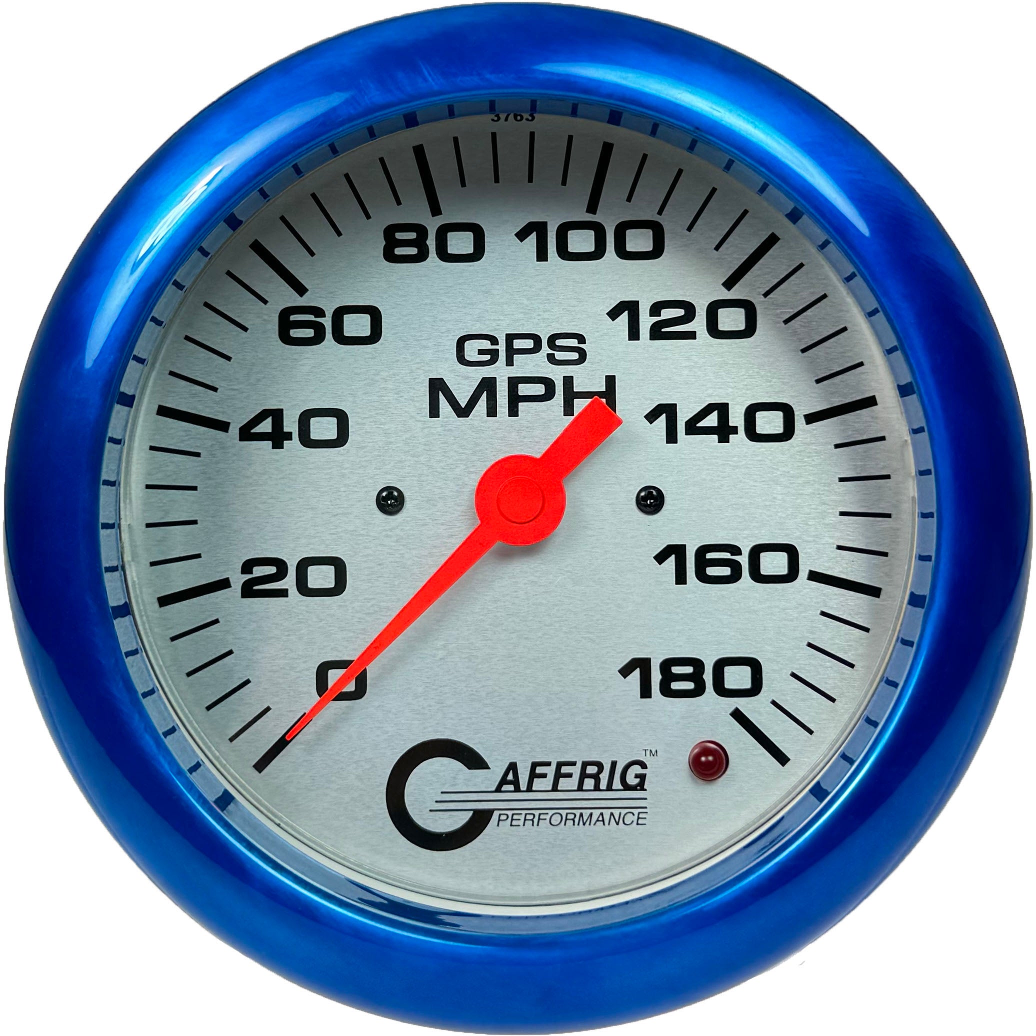 GAFFRIG PART #4551 4 5/8 INCH GPS ANALOG 180 MPH SPEEDOMETER GAUGE HEAD ONLY PLATINUM BLUE
