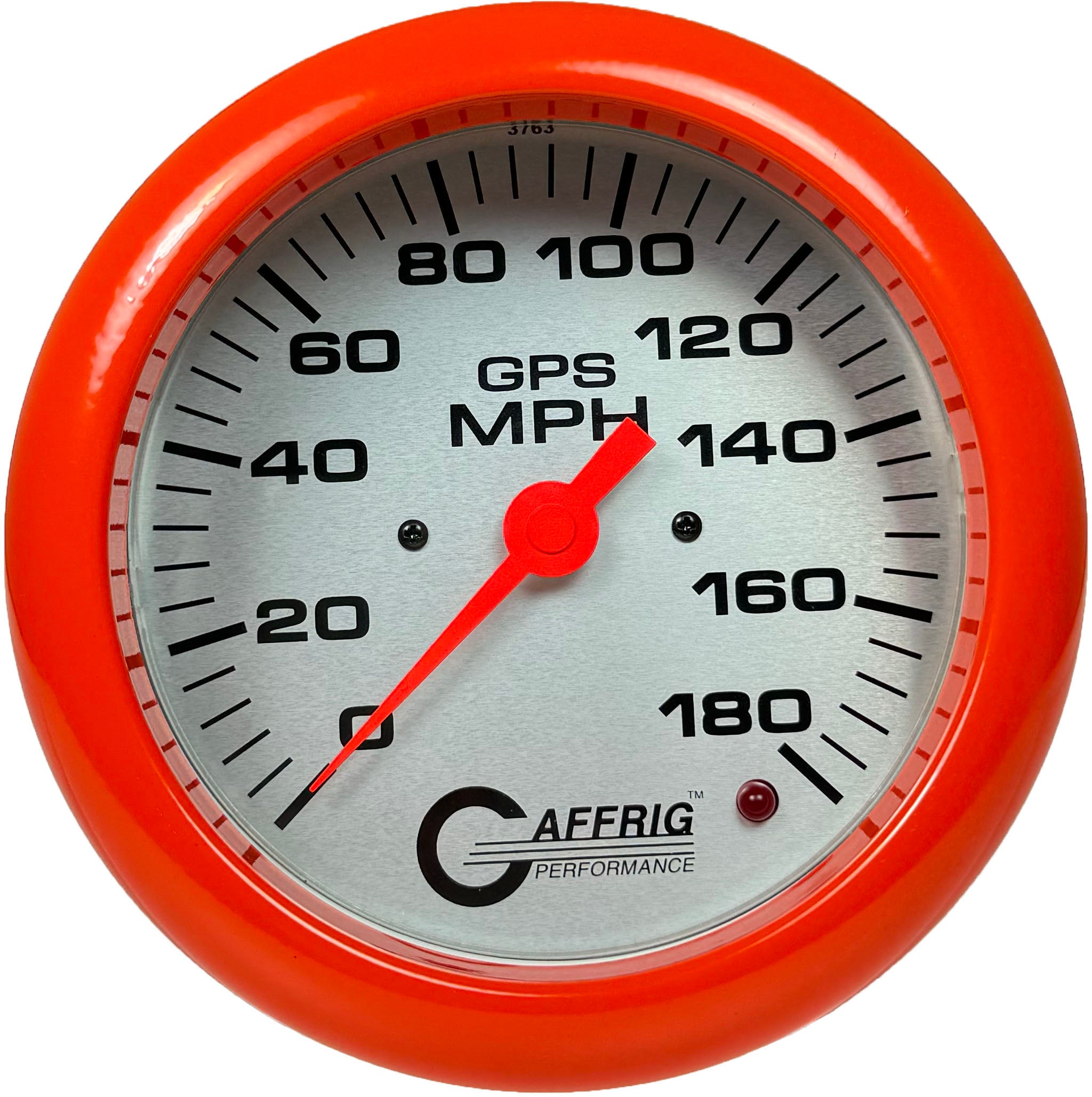 GAFFRIG PART #4551 4 5/8 INCH GPS ANALOG 180 MPH SPEEDOMETER GAUGE HEAD ONLY PLATINUM ORANGE