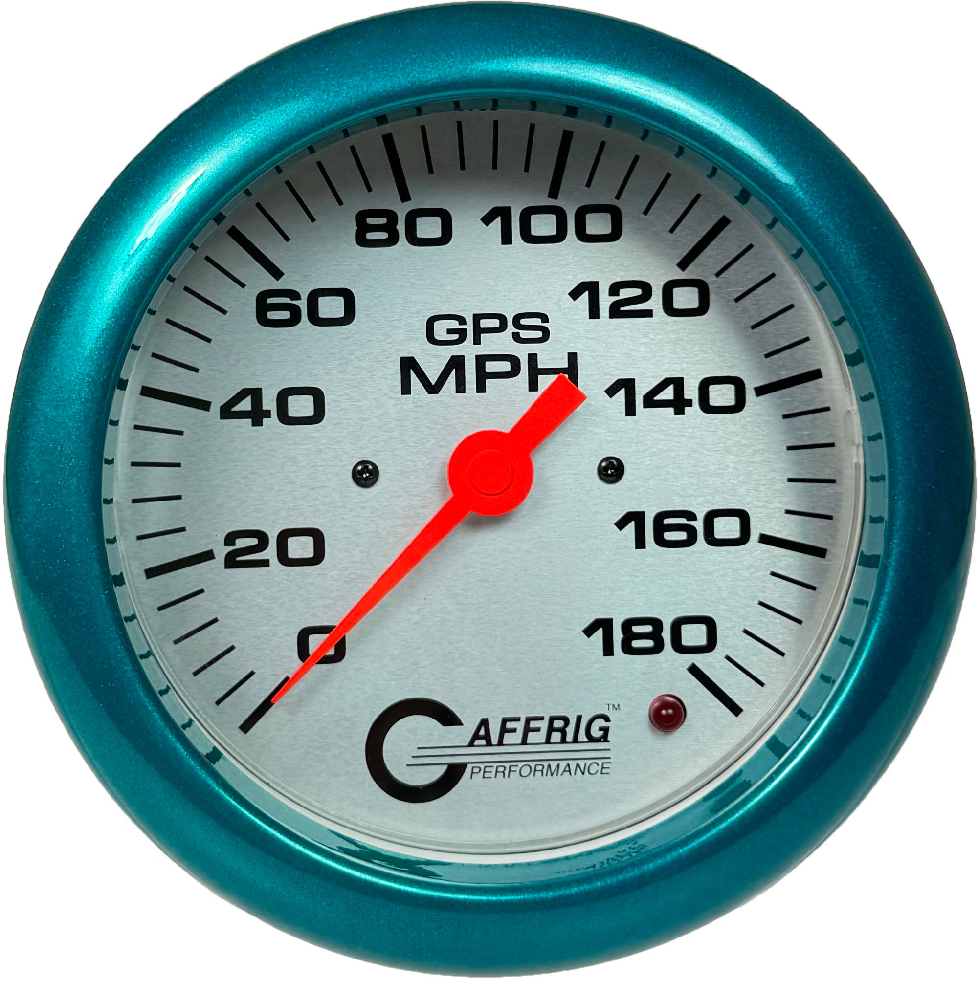GAFFRIG PART #4551 4 5/8 INCH GPS ANALOG 180 MPH SPEEDOMETER GAUGE HEAD ONLY PLATINUM TEAL
