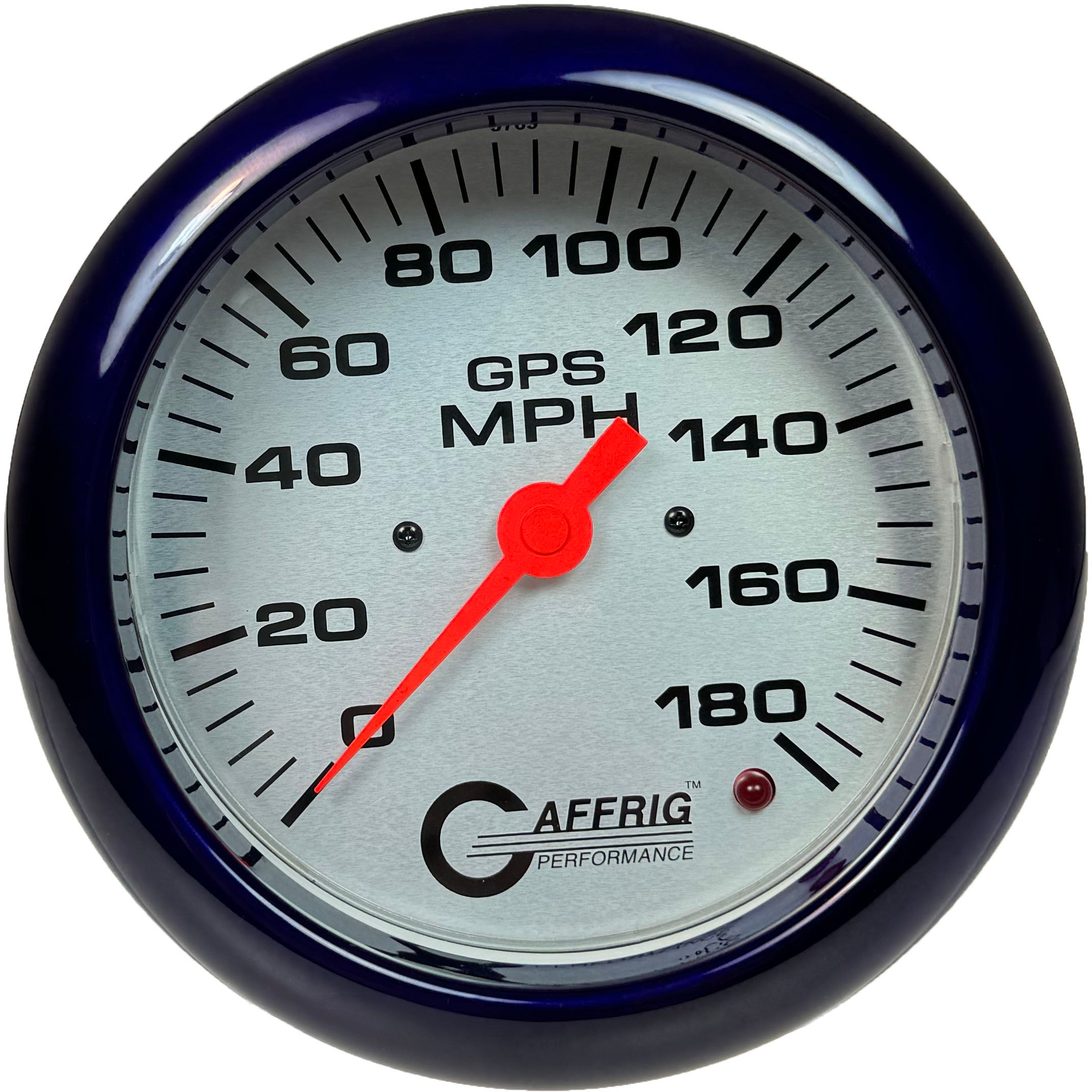 GAFFRIG PART #4551 4 5/8 INCH GPS ANALOG 180 MPH SPEEDOMETER GAUGE HEAD ONLY PLATINUM PURPLE