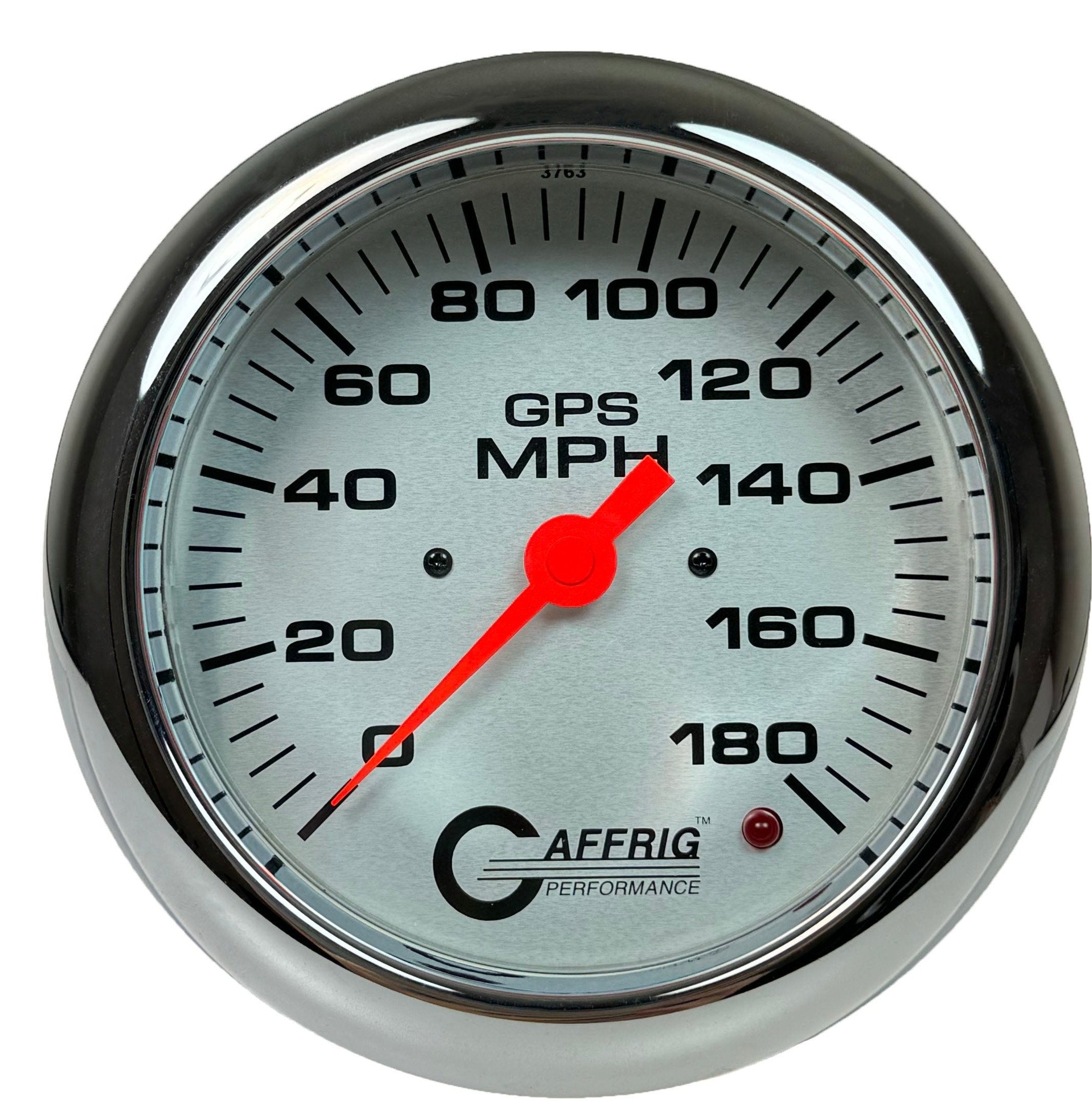GAFFRIG PART #4551 4 5/8 INCH GPS ANALOG 180 MPH SPEEDOMETER GAUGE HEAD ONLY PLATINUM CHROME