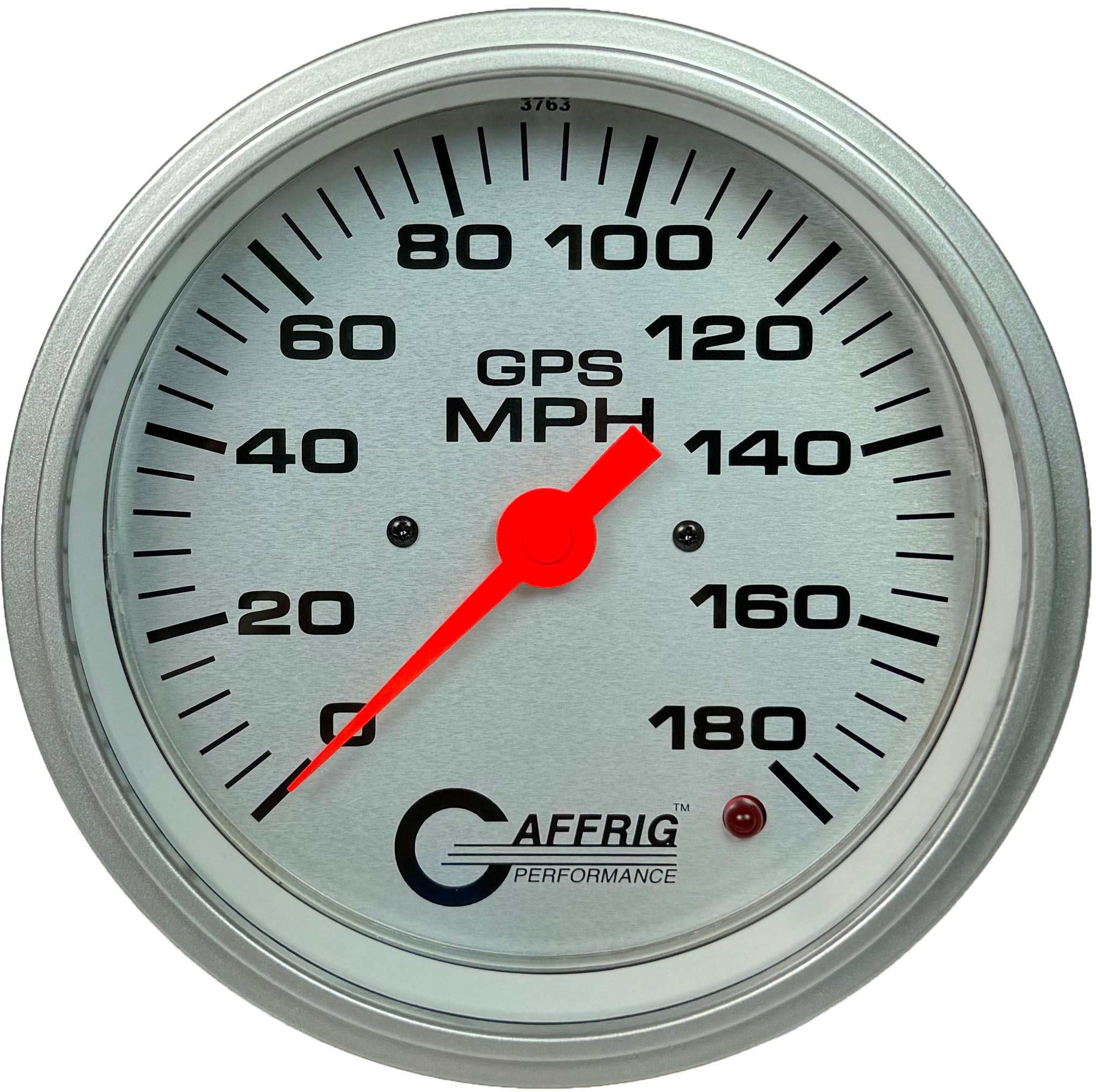 GAFFRIG PART #4551 4 5/8 INCH GPS ANALOG 180 MPH SPEEDOMETER GAUGE HEAD ONLY PLATINUM NO FAT RIM (STANDARD)