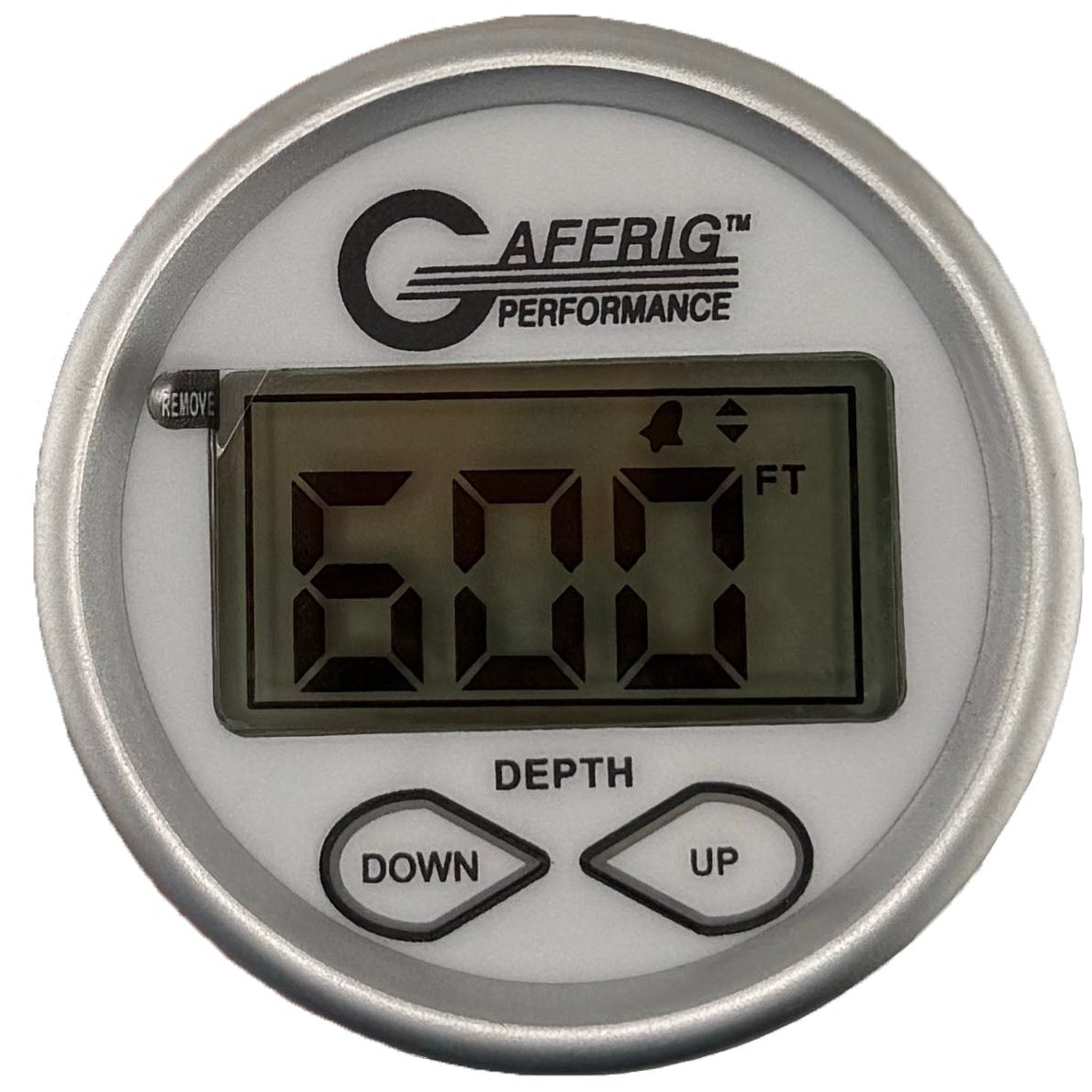 GAFFRIG PART #5005 2 INCH HIGH PERFORMANCE DIGITAL DEPTH SOUNDER MARINE BOAT GAUGE KIT WHITE W/ALARM - WHITE