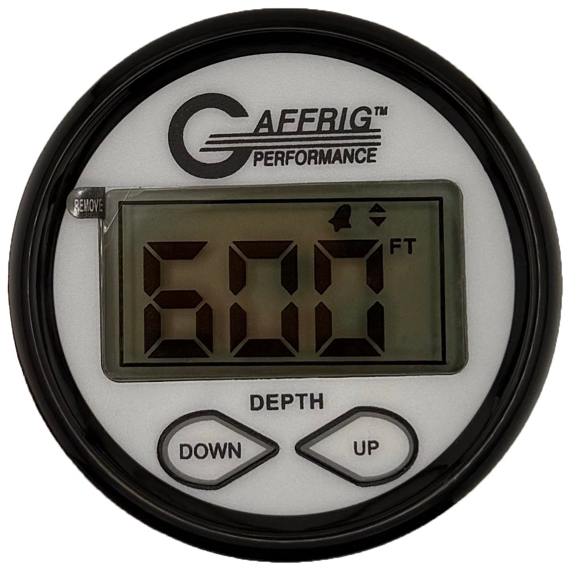 GAFFRIG PART #5005 2 INCH HIGH PERFORMANCE DIGITAL DEPTH SOUNDER MARINE BOAT GAUGE KIT WHITE W/ALARM - WHITE