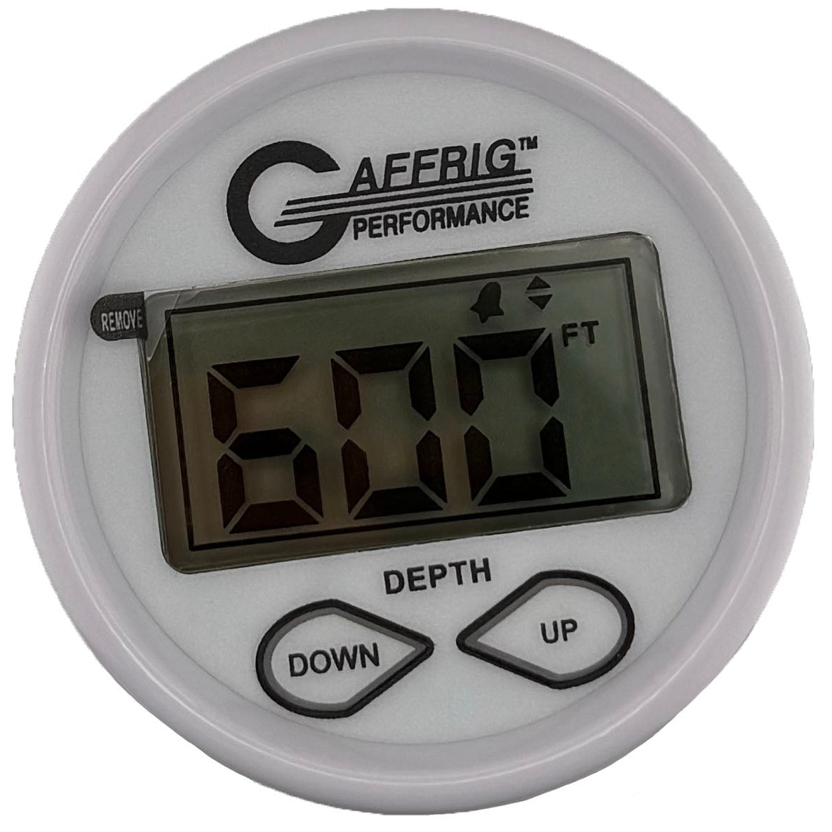 GAFFRIG PART #5005 2 INCH HIGH PERFORMANCE DIGITAL DEPTH SOUNDER MARINE BOAT GAUGE KIT WHITE W/ALARM - WHITE