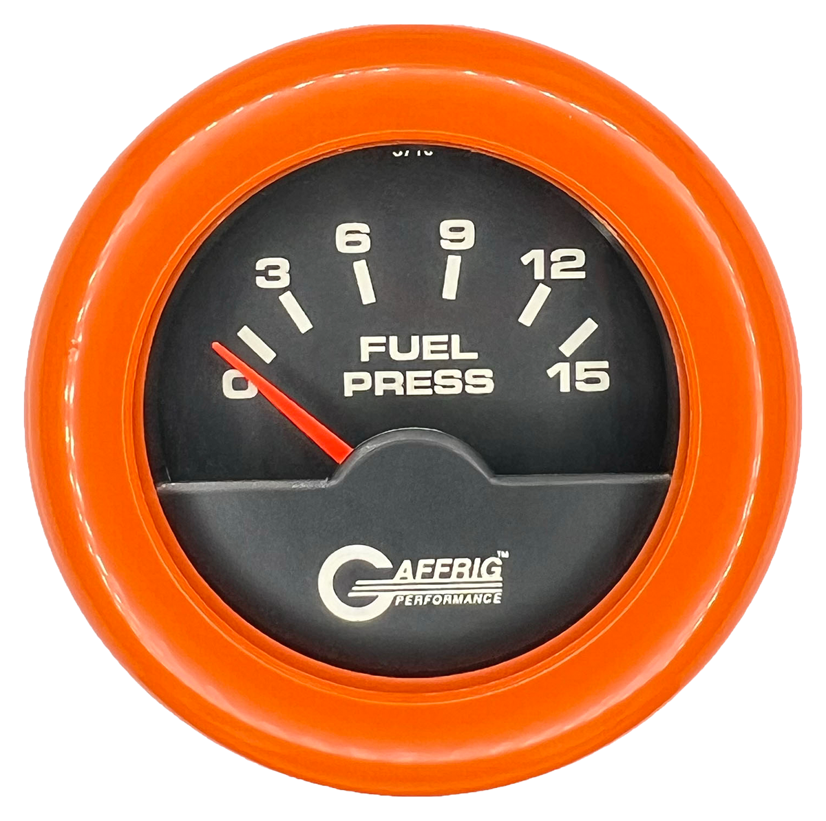 #5006 2 INCH ELECTRIC FUEL PRESS. 0-15 PSI Black Orange / Step