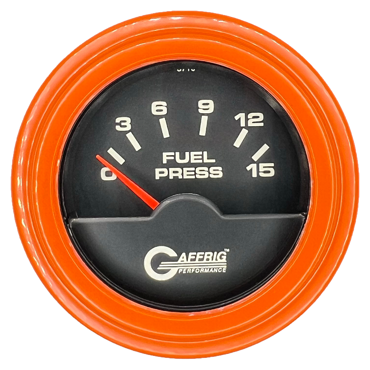 #5006 2 INCH ELECTRIC FUEL PRESS. 0-15 PSI Black Orange / Step