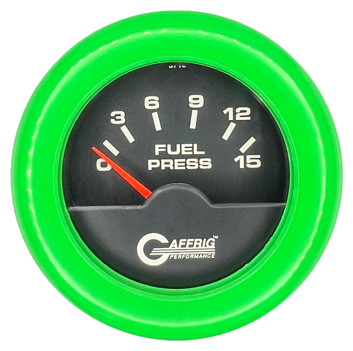 #5006 2 INCH ELECTRIC FUEL PRESS. 0-15 PSI Black Lime Green / Step