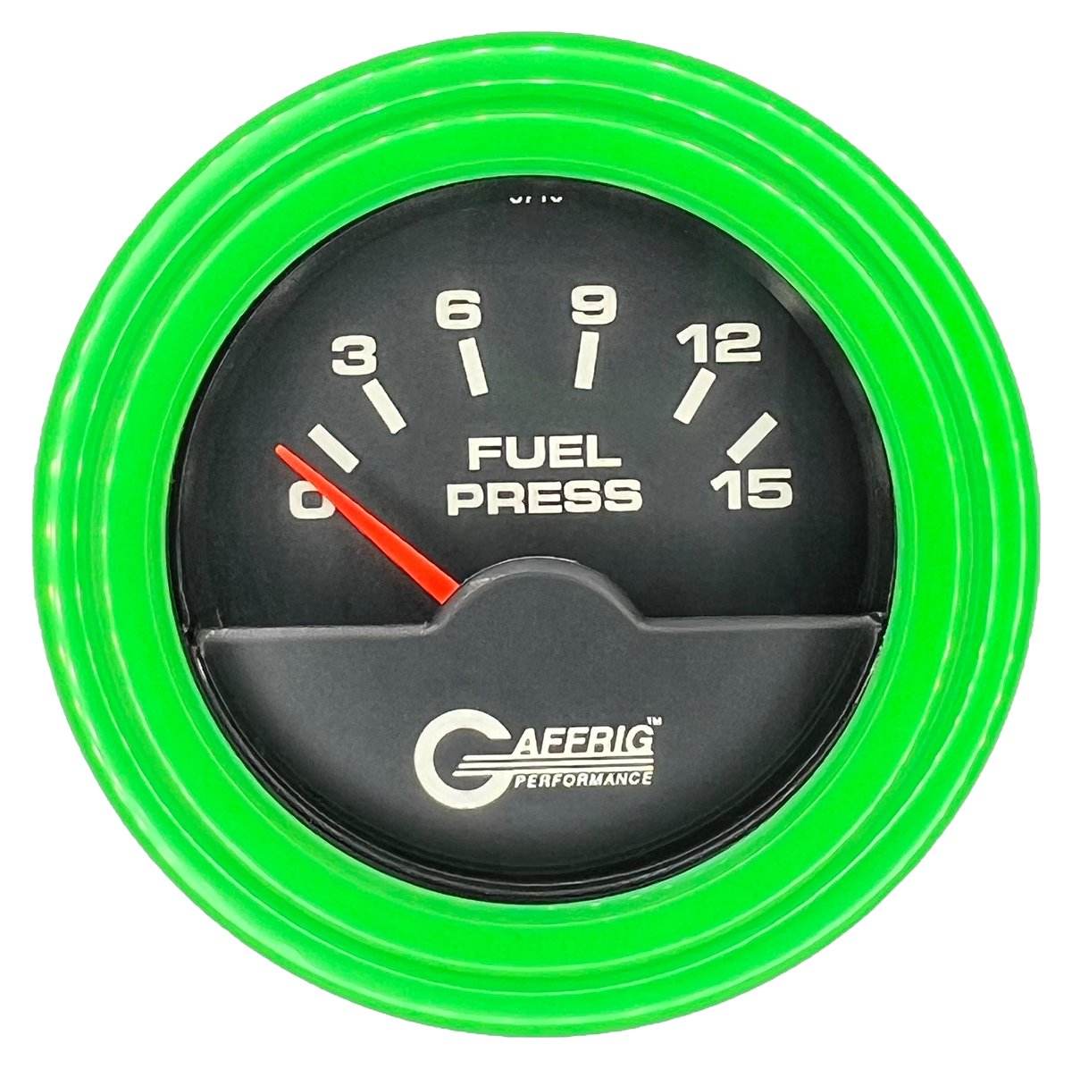 #5006 2 INCH ELECTRIC FUEL PRESS. 0-15 PSI Black Lime Green / Step