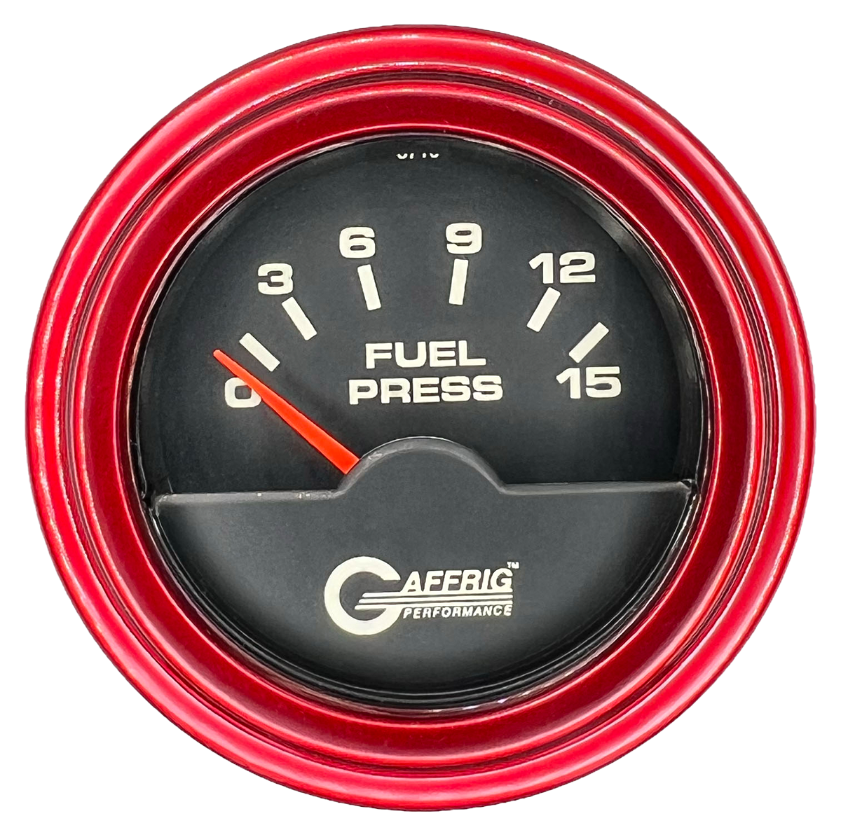 #5006 2 INCH ELECTRIC FUEL PRESS. 0-15 PSI Black Red / Step