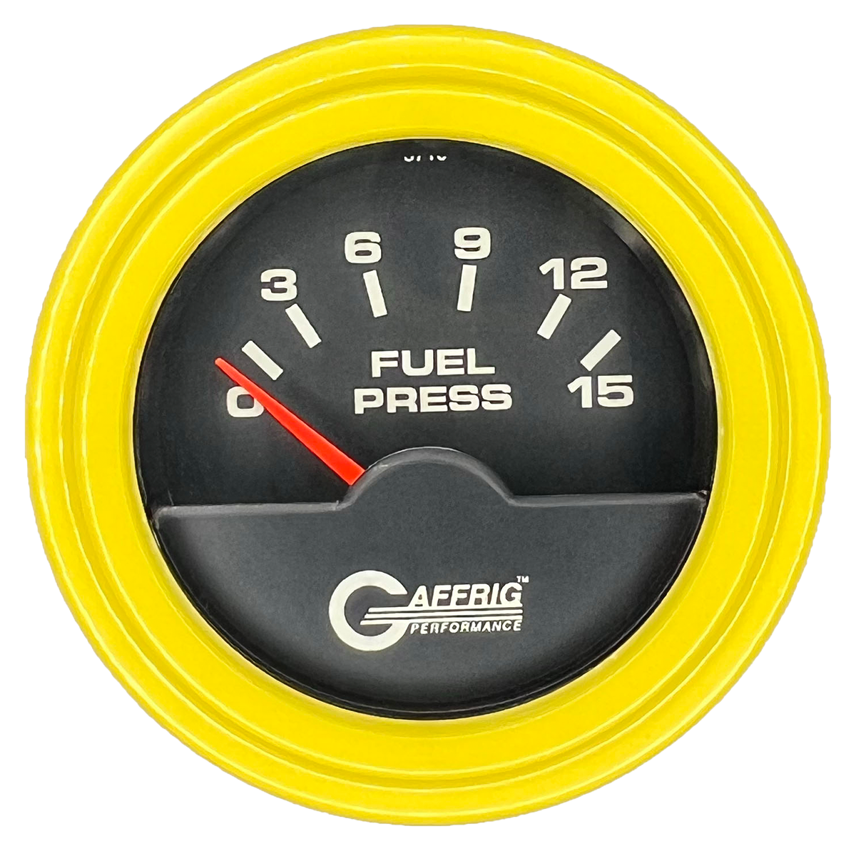#5006 2 INCH ELECTRIC FUEL PRESS. 0-15 PSI Black Yellow / Step