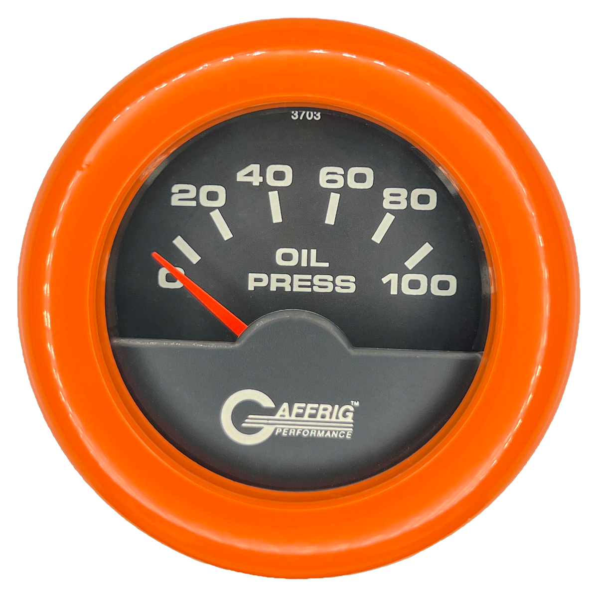 #5012 2 INCH ELECTRIC OIL PRESSURE 0-100 PSI Black Orange / Step