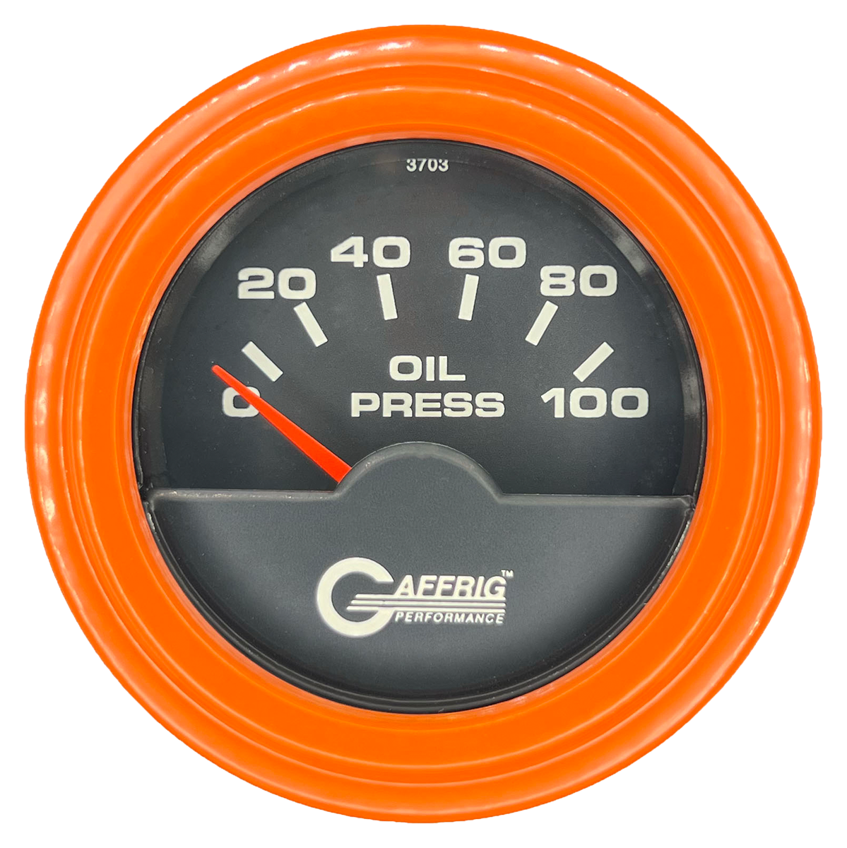 #5012 2 INCH ELECTRIC OIL PRESSURE 0-100 PSI Black Orange / Step