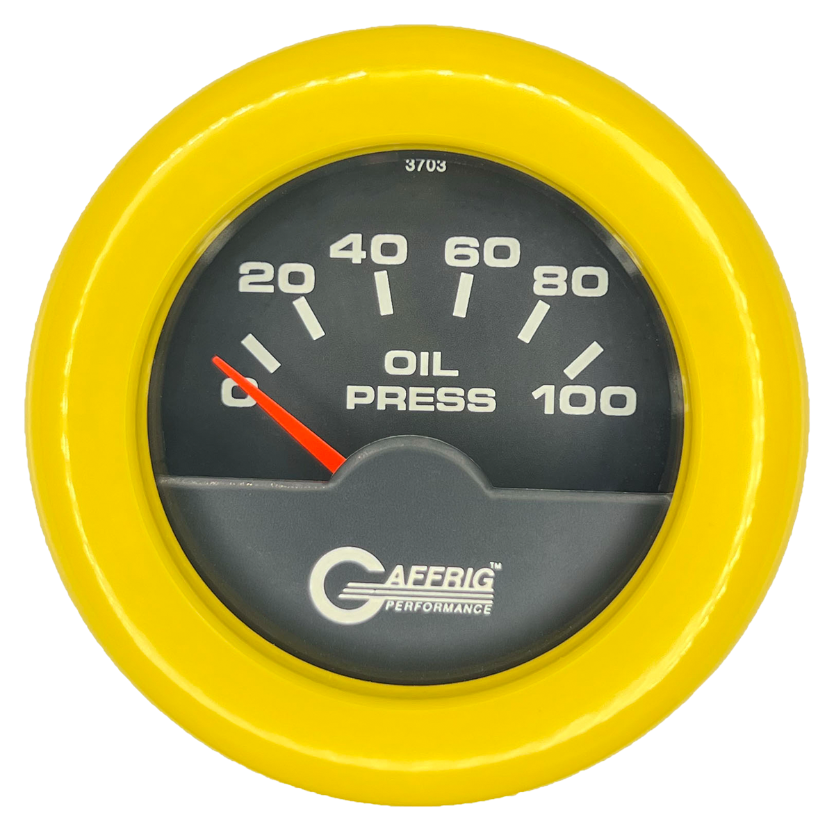 #5012 2 INCH ELECTRIC OIL PRESSURE 0-100 PSI Black Yellow / Step