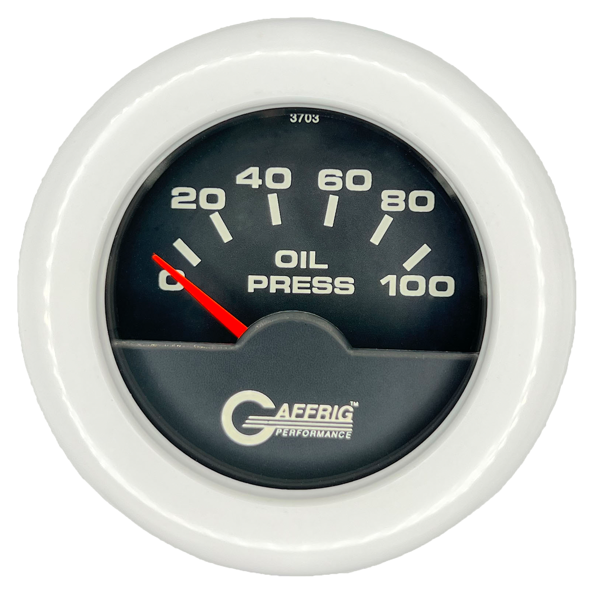 #5012 2 INCH ELECTRIC OIL PRESSURE 0-100 PSI Black White / Step