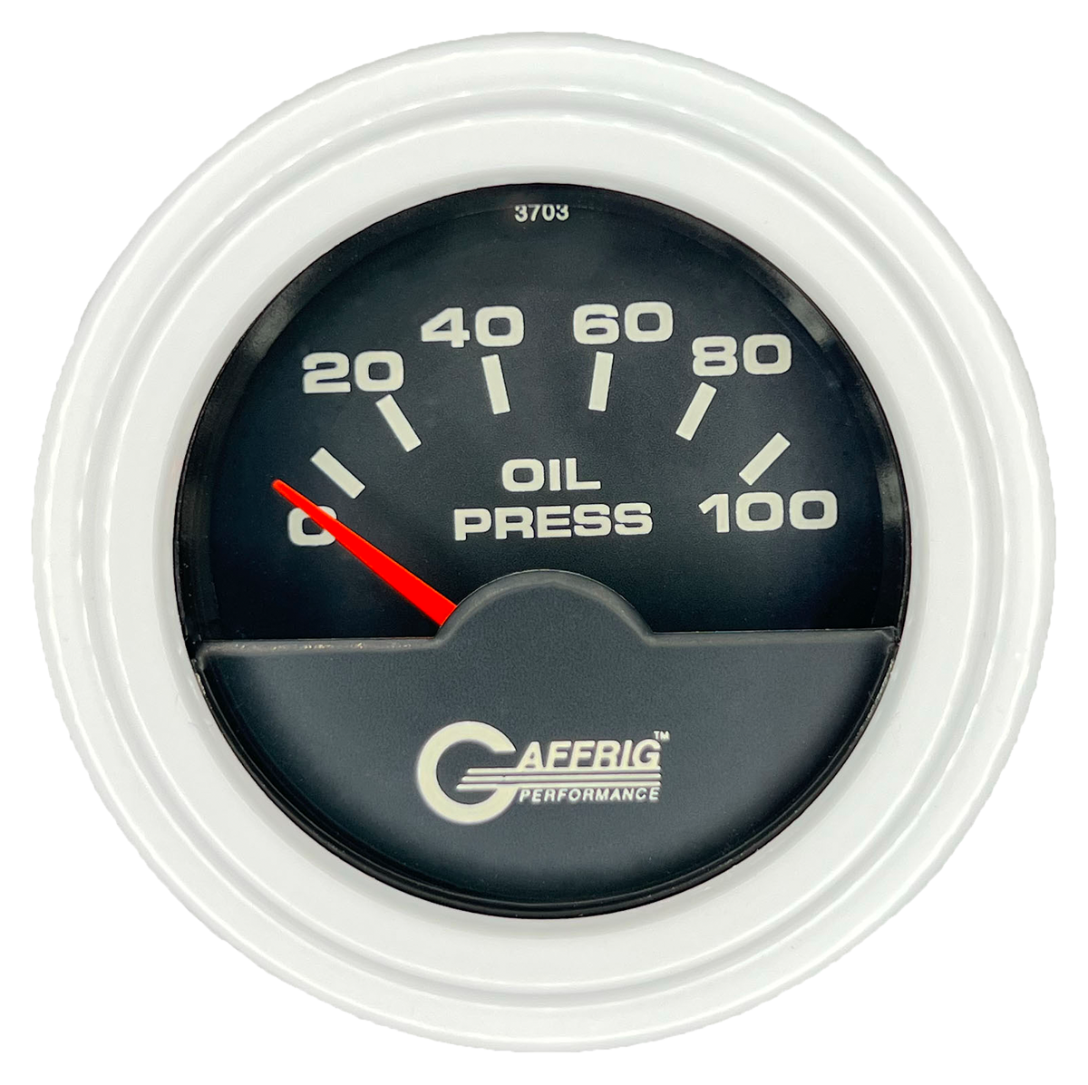 #5012 2 INCH ELECTRIC OIL PRESSURE 0-100 PSI Black White / Step