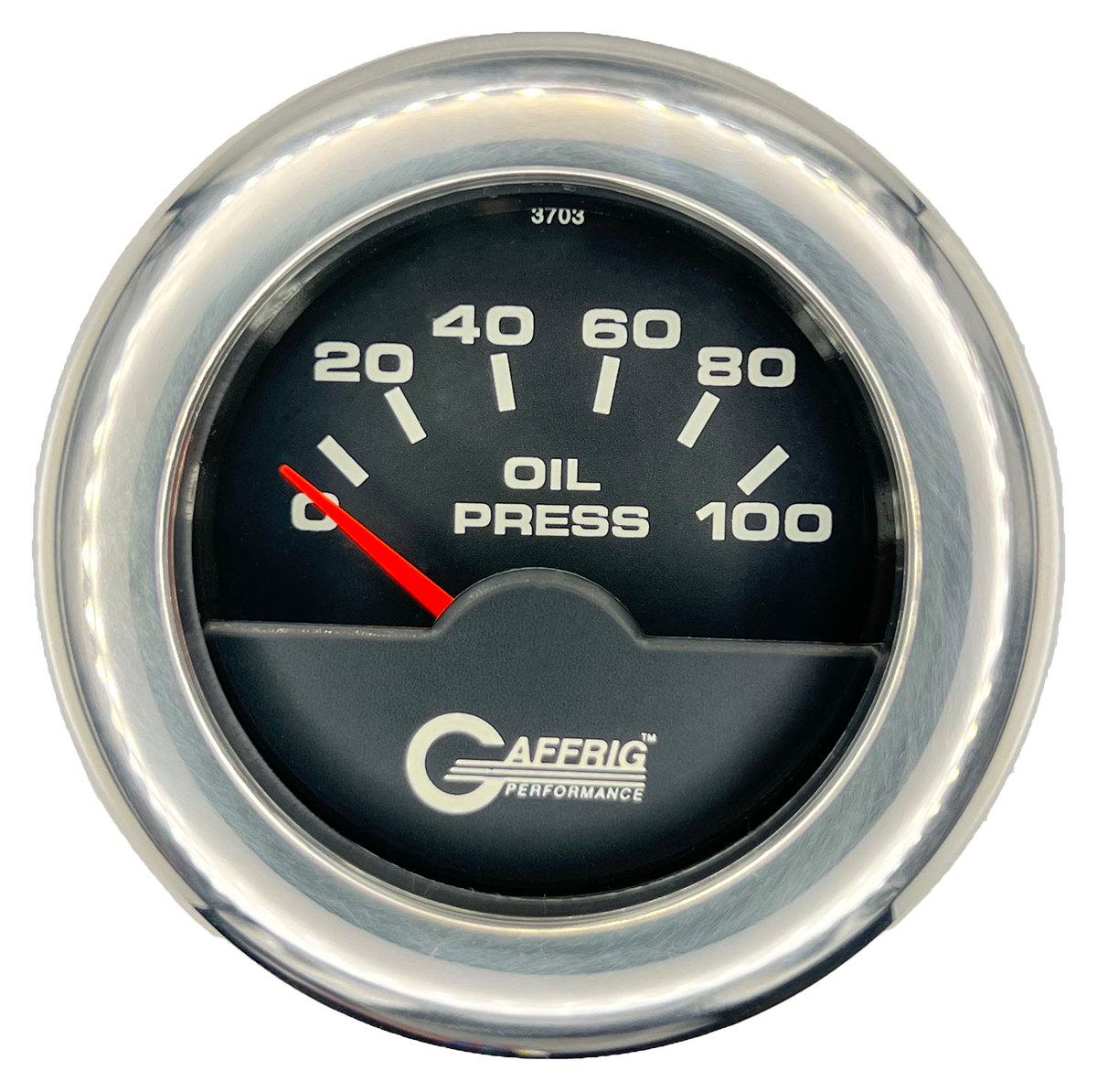 #5012 2 INCH ELECTRIC OIL PRESSURE 0-100 PSI Black Chrome / Step