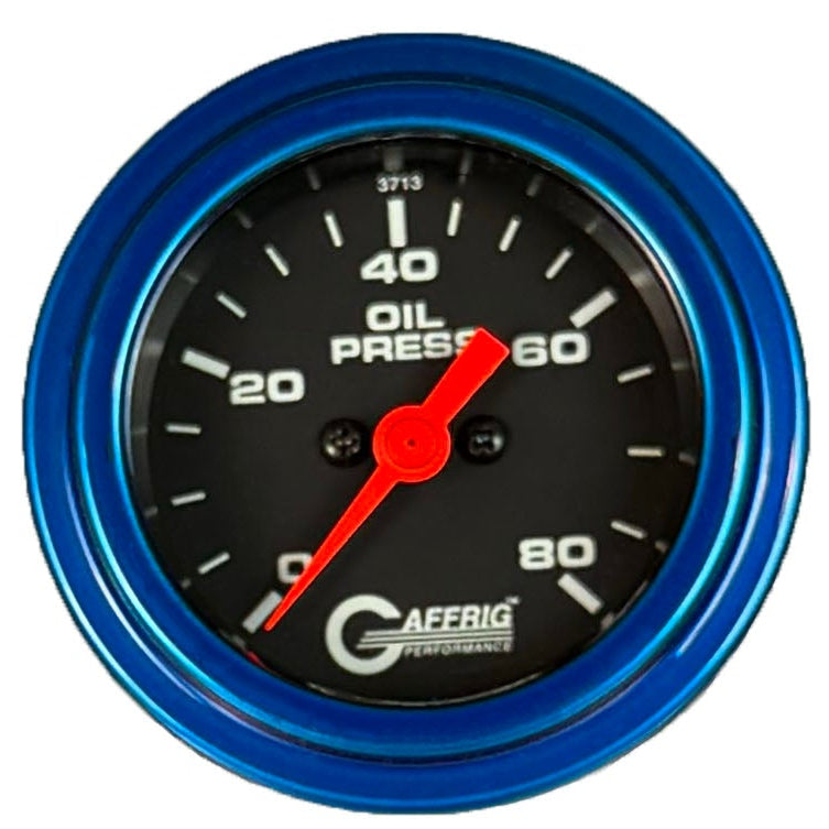 GAFFRIG PART #5018 2 INCH ELECTRIC OIL PRESSURE MARINE BOAT GAUGE 0-80 PSI BLACK