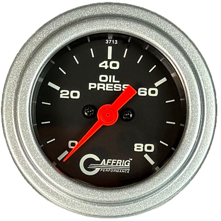 GAFFRIG PART #5018 2 INCH ELECTRIC OIL PRESSURE MARINE BOAT GAUGE 0-80 PSI BLACK