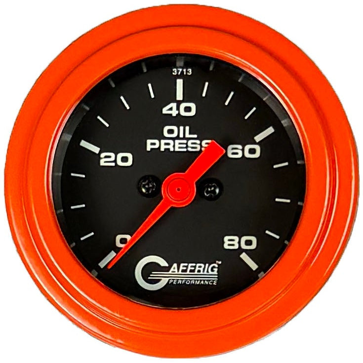 GAFFRIG PART #5018 2 INCH ELECTRIC OIL PRESSURE MARINE BOAT GAUGE 0-80 PSI BLACK