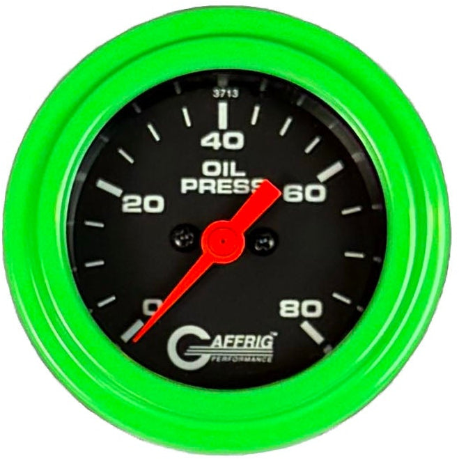 GAFFRIG PART #5018 2 INCH ELECTRIC OIL PRESSURE MARINE BOAT GAUGE 0-80 PSI BLACK